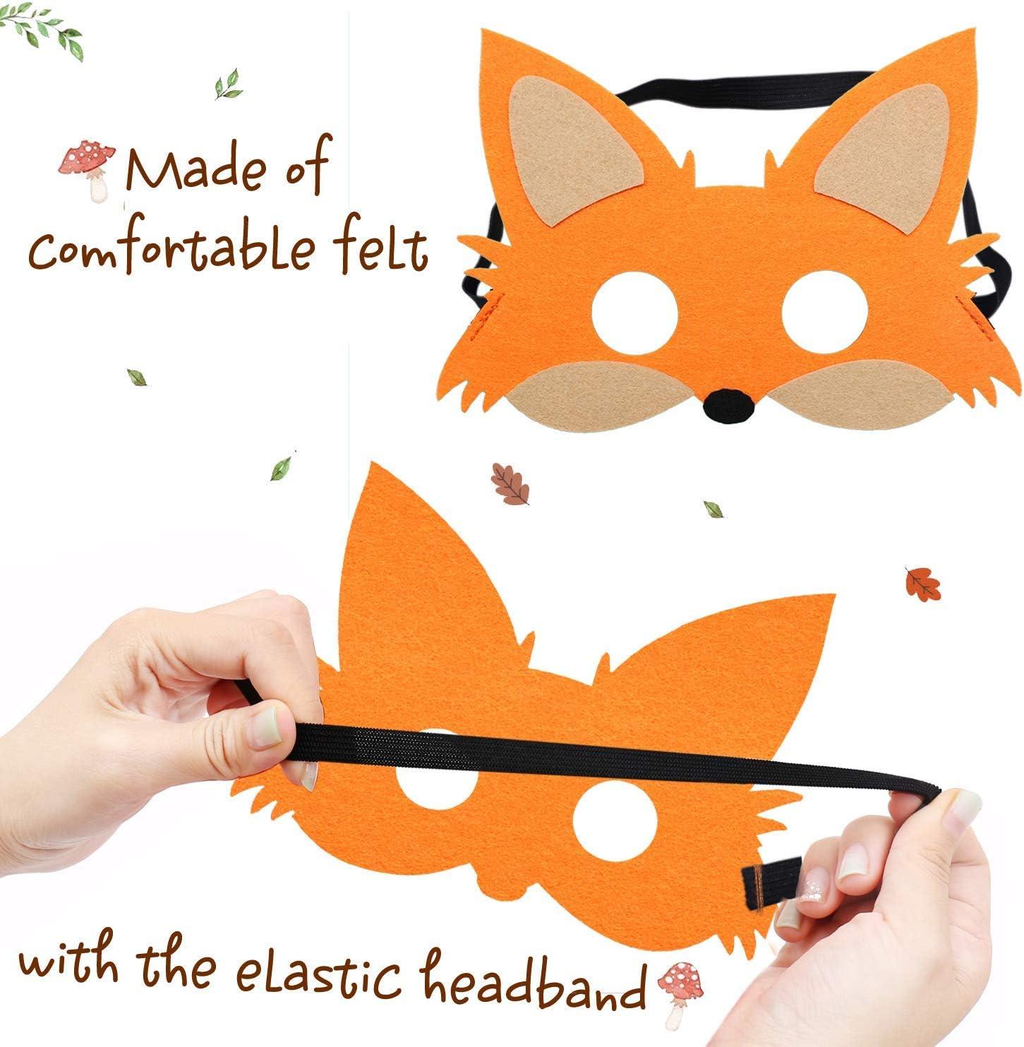 CiyvoLyeen Forest-Friends Animals Felt Masks 10 pcs Woodland Creatures Animal Cosplay Zoo Camping Themed Party Favors Supplies for Boys or Girls