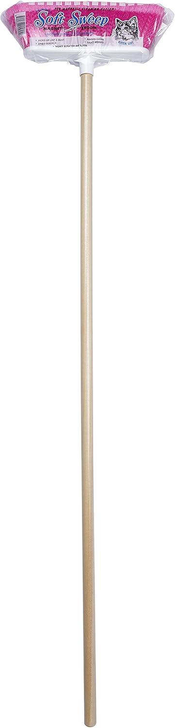Natural Finish Wood Handle Brooms with Assorted Colors (2 Brooms)