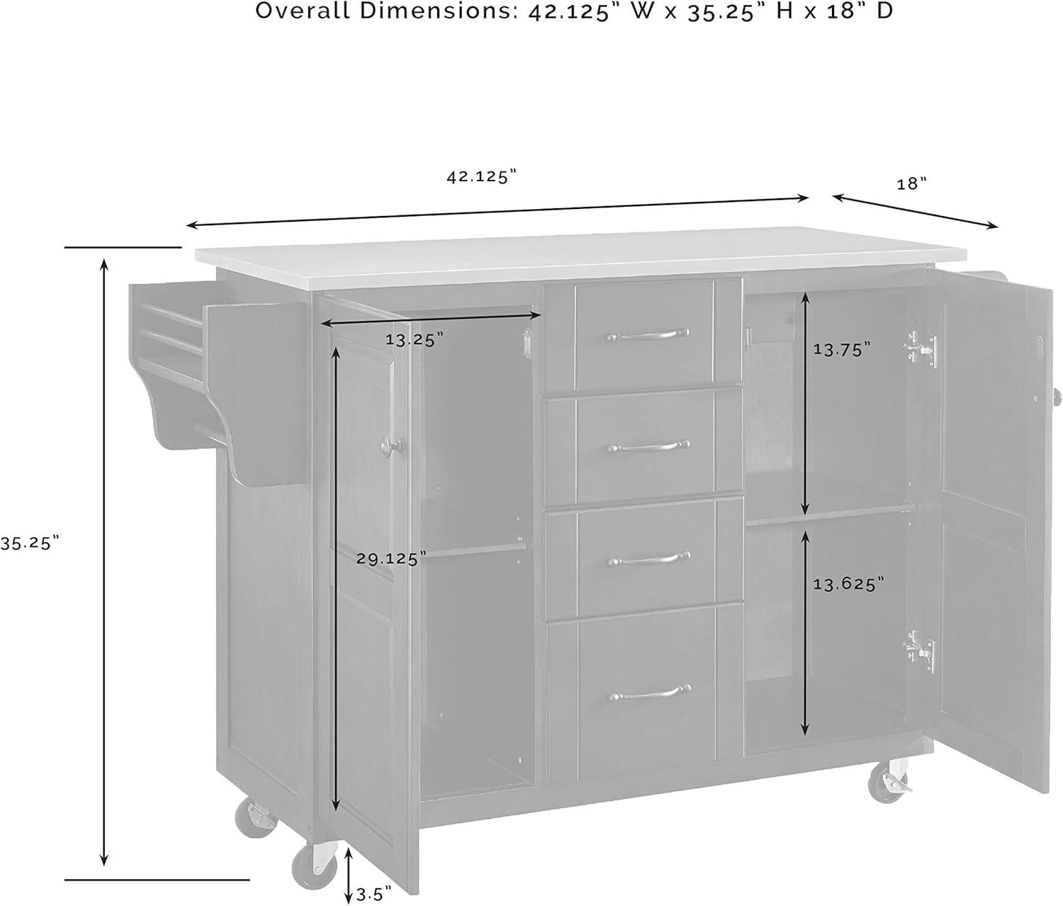 35.25 x 51.5 x 18 in. Eleanor Black Granite Top Kitchen Cart - Mahogany