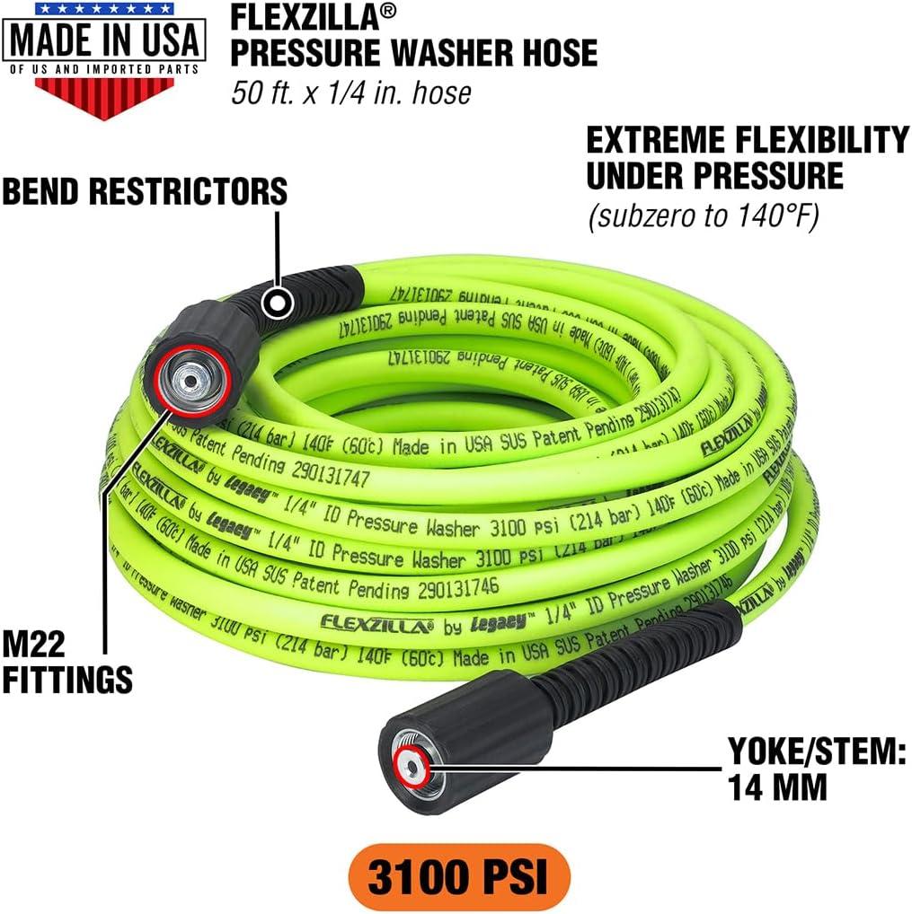 Legacy HFZPW3450M 1/4"X50' Pressure Washer Hose