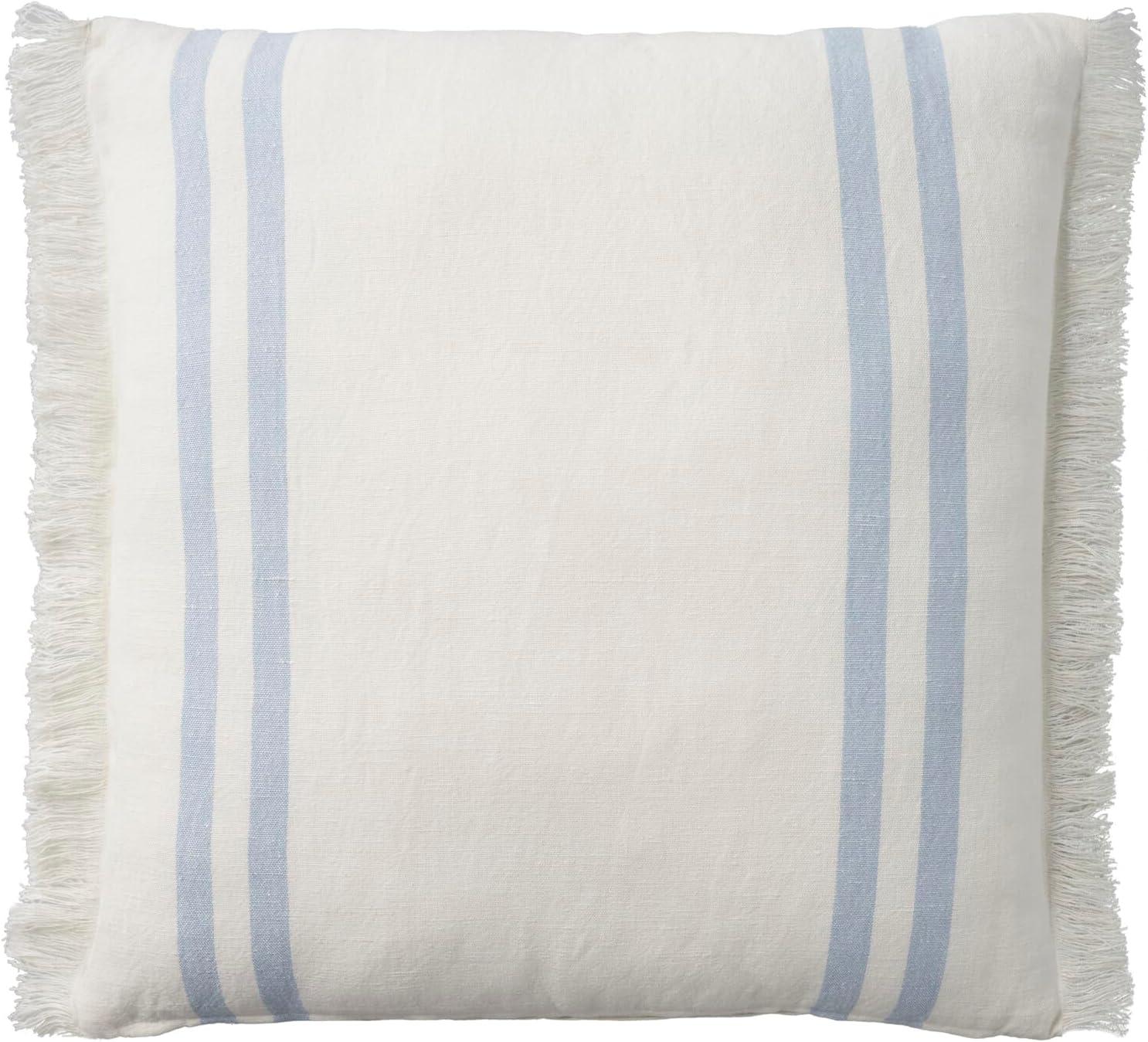 Mina Victory Lifestyle Cotton Linen Stripes Indoor Throw Pillow