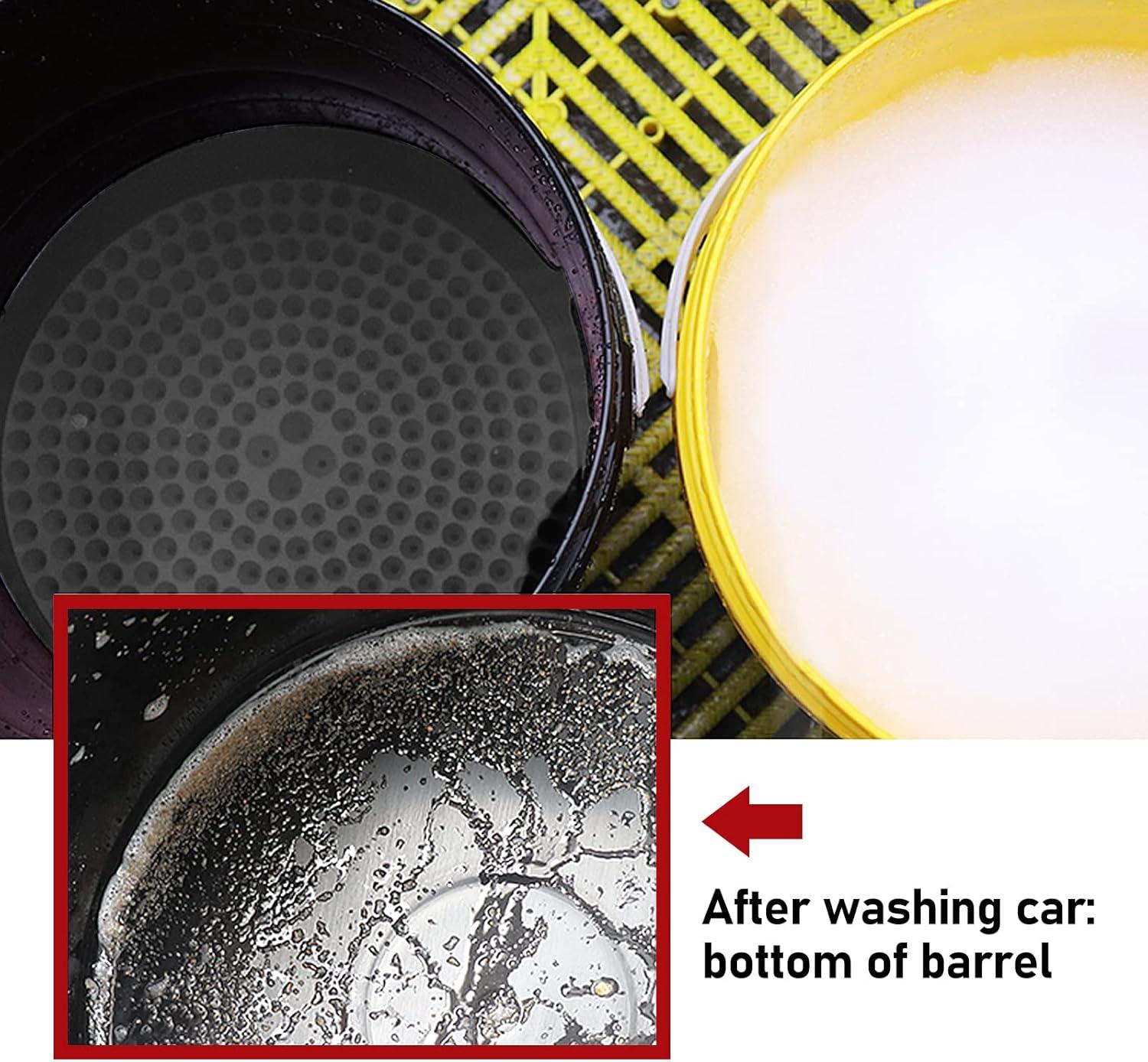 5 Gallon Bucket Dolly with Grit Trap,Removable Rolling Car Wash Buckets with 360 Degree Wheels,11.5'' Car Washing Bucket Organizer Detailing Smoother Maneuvering