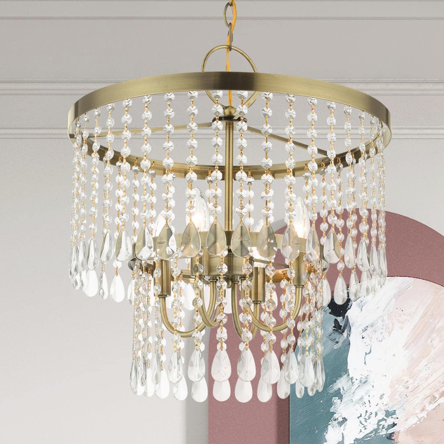 Livex Lighting Elizabeth 4 - Light Pendant in  Antique Brass