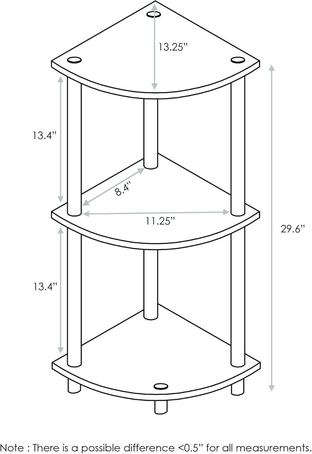 Furinno 3-Tier Corner Display Rack Multipurpose Shelving Unit Industrial Ladder Bookcase