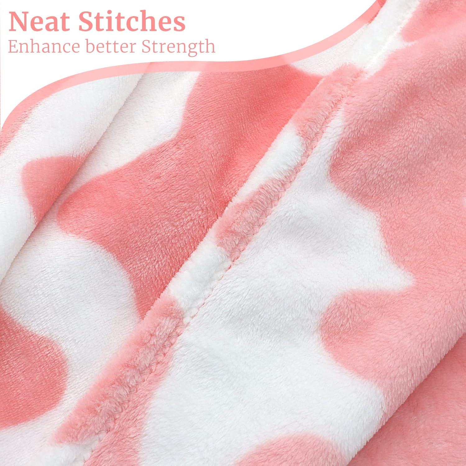 HSEEC Blankets & Throws Queen Size Warm Blanket Pink Soft Fleece Throw Blankets for Bed 90x90 inches