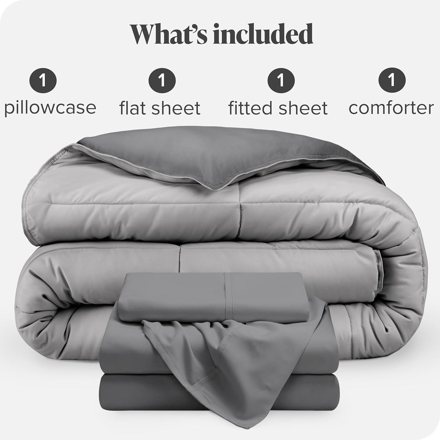 Bare Home 1800 Premium Microfiber Reversible Bed-In-A-Bag