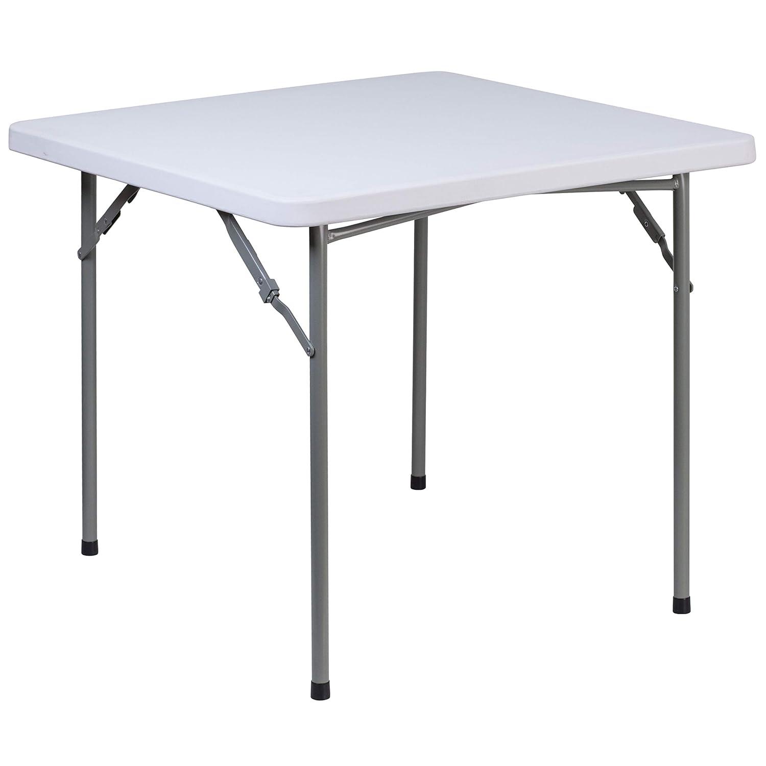 Flash Furniture Parker 2.81-Foot Square Plastic Folding Table - Card Table/Game Table