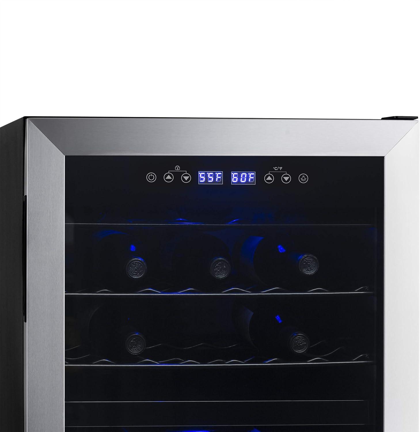 Newair Free Standing Wine Cooler, Stainless Steel