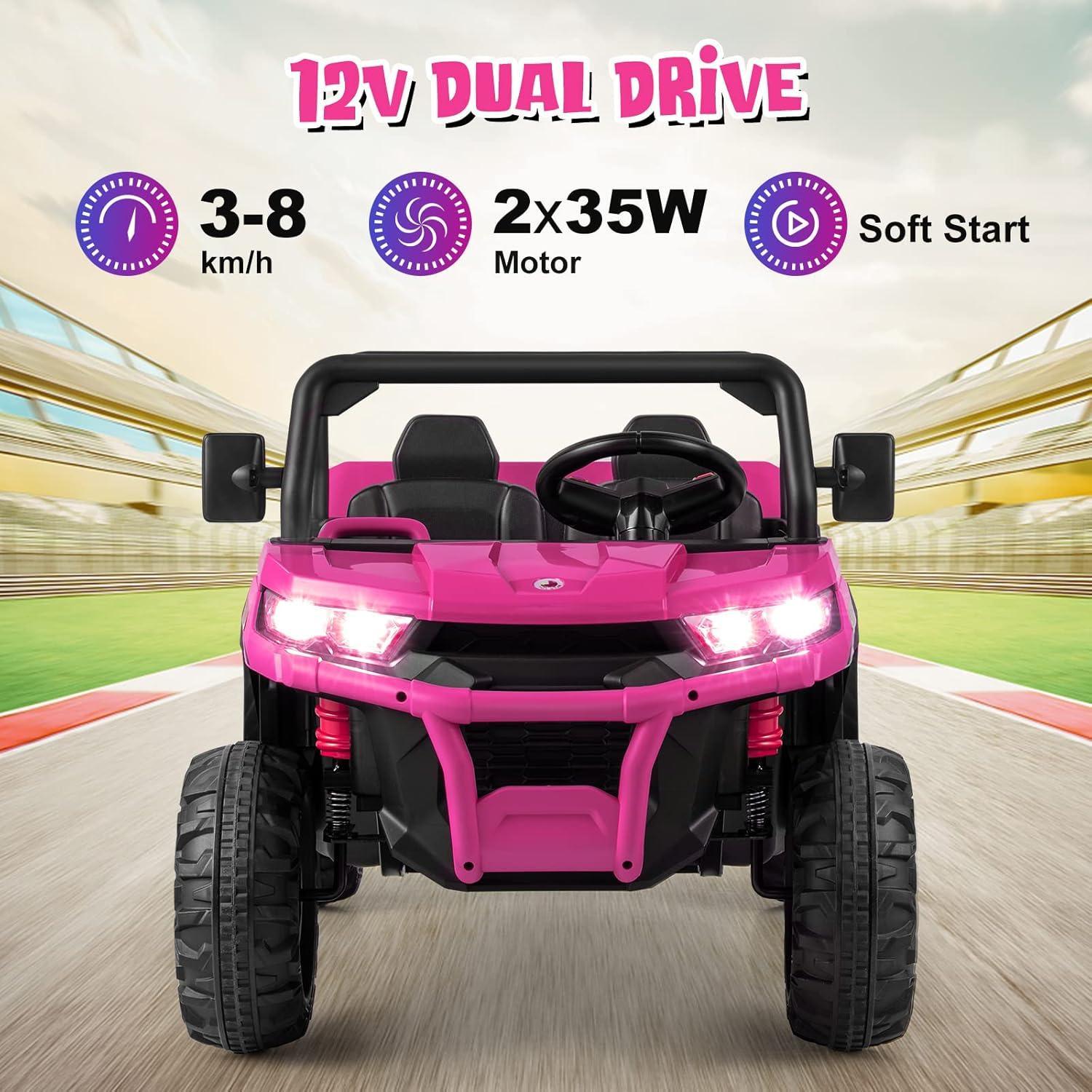 Himimi Delia Himimi 24 Voltage  Ride On Dump Truck, 2 Seater Kids UTV with Electric Dump Bed, Remote Control