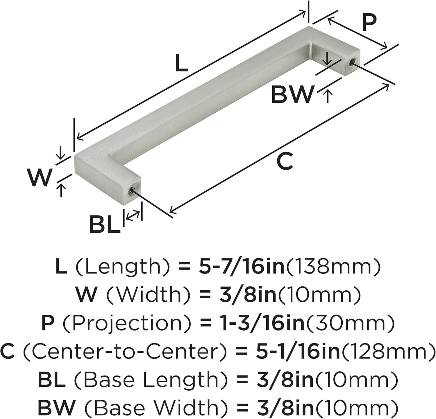Sleek Satin Nickel Modern Bar Cabinet Pull with Mounting Hardware