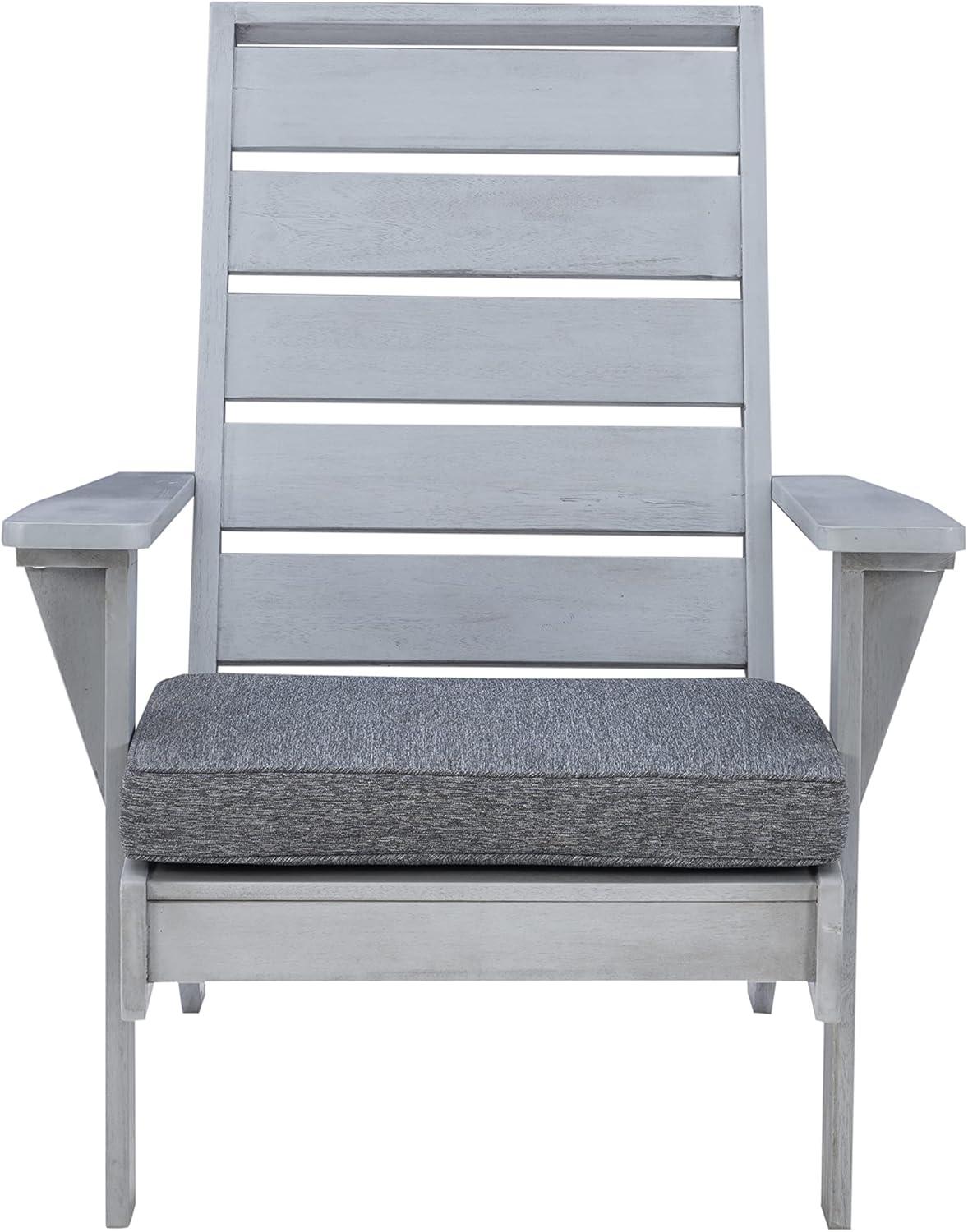 Rockport Outdoor Acacia Wood Chair with Cushion Gray - Linon