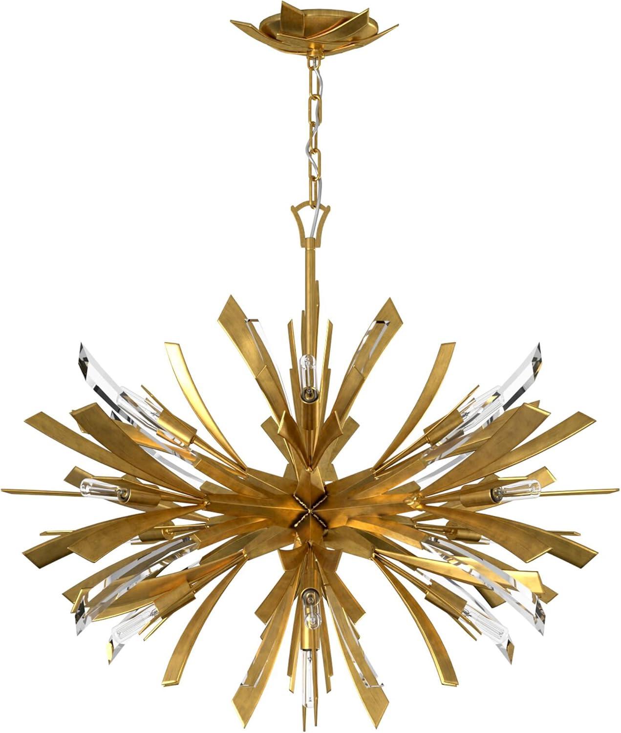 Vida 36" Thirteen-Light Modern Horizontal Hanging Chandelier w/ Crystal Accents