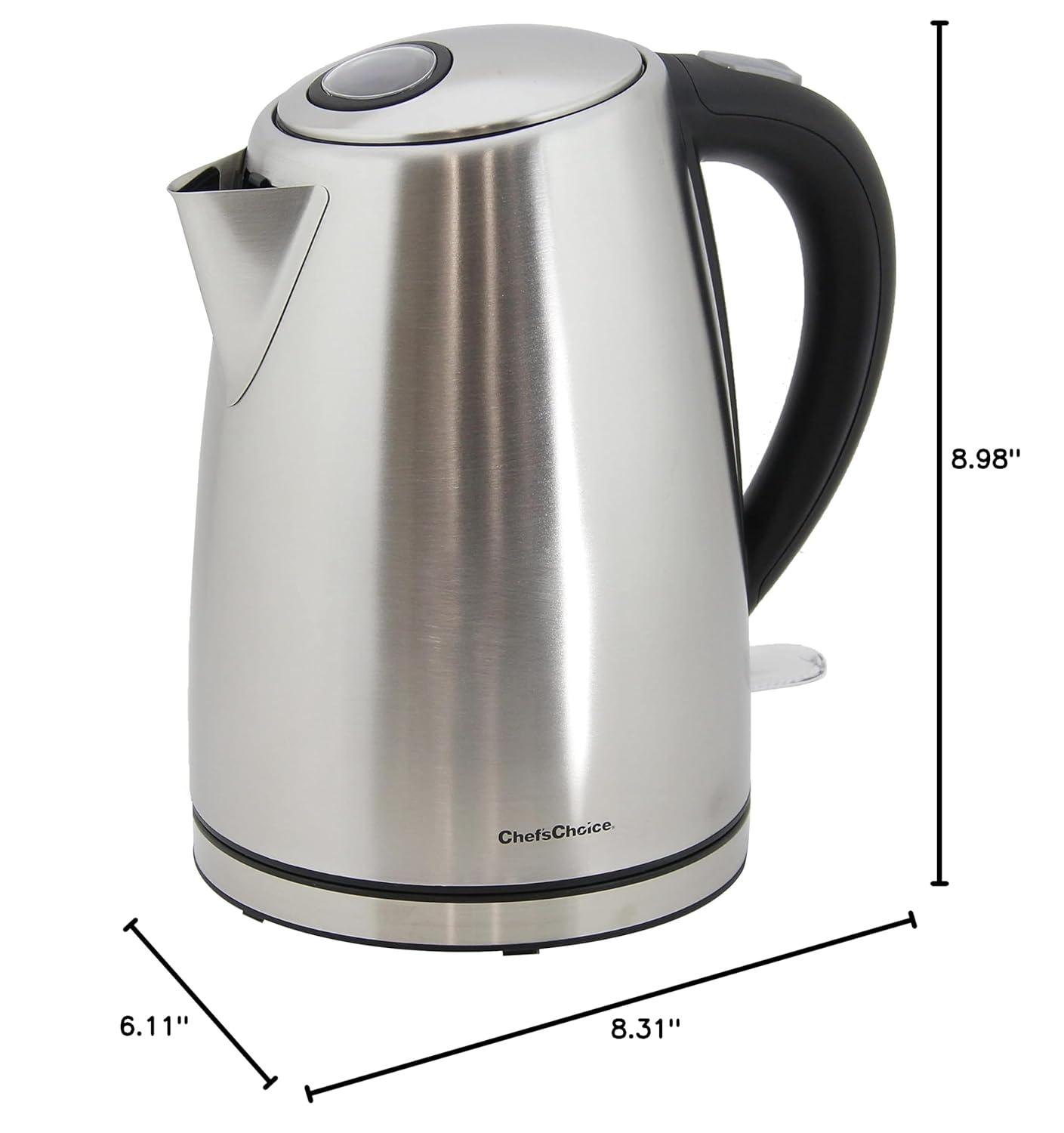 Brushed Stainless Steel 1.8 qt Cordless Electric Kettle