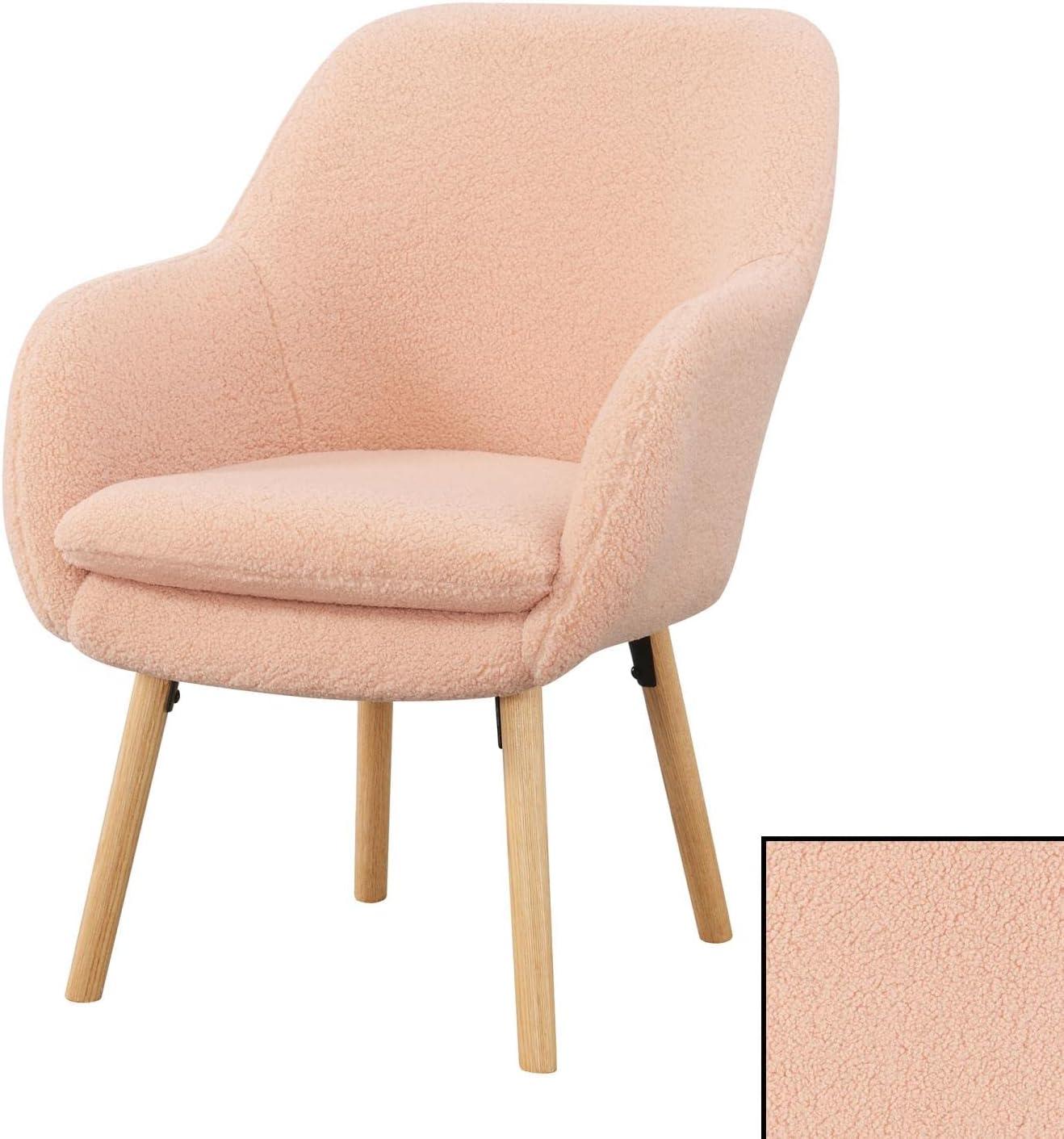 Convenience Concepts Take a Seat Charlotte Wingback Sherpa Accent Armchair, Sherpa Blush