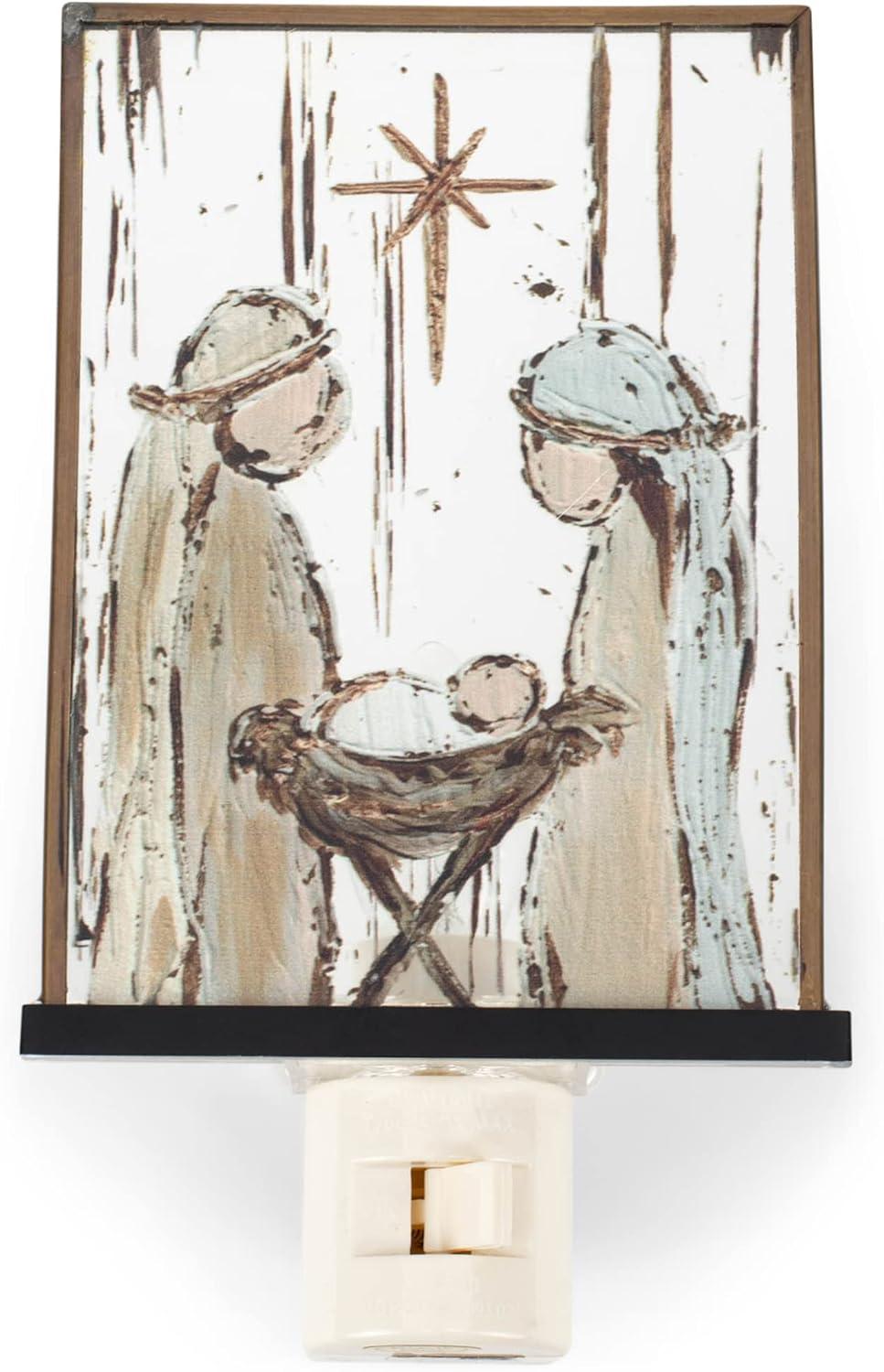 Distressed Acrylic Holy Family Christmas Night Light