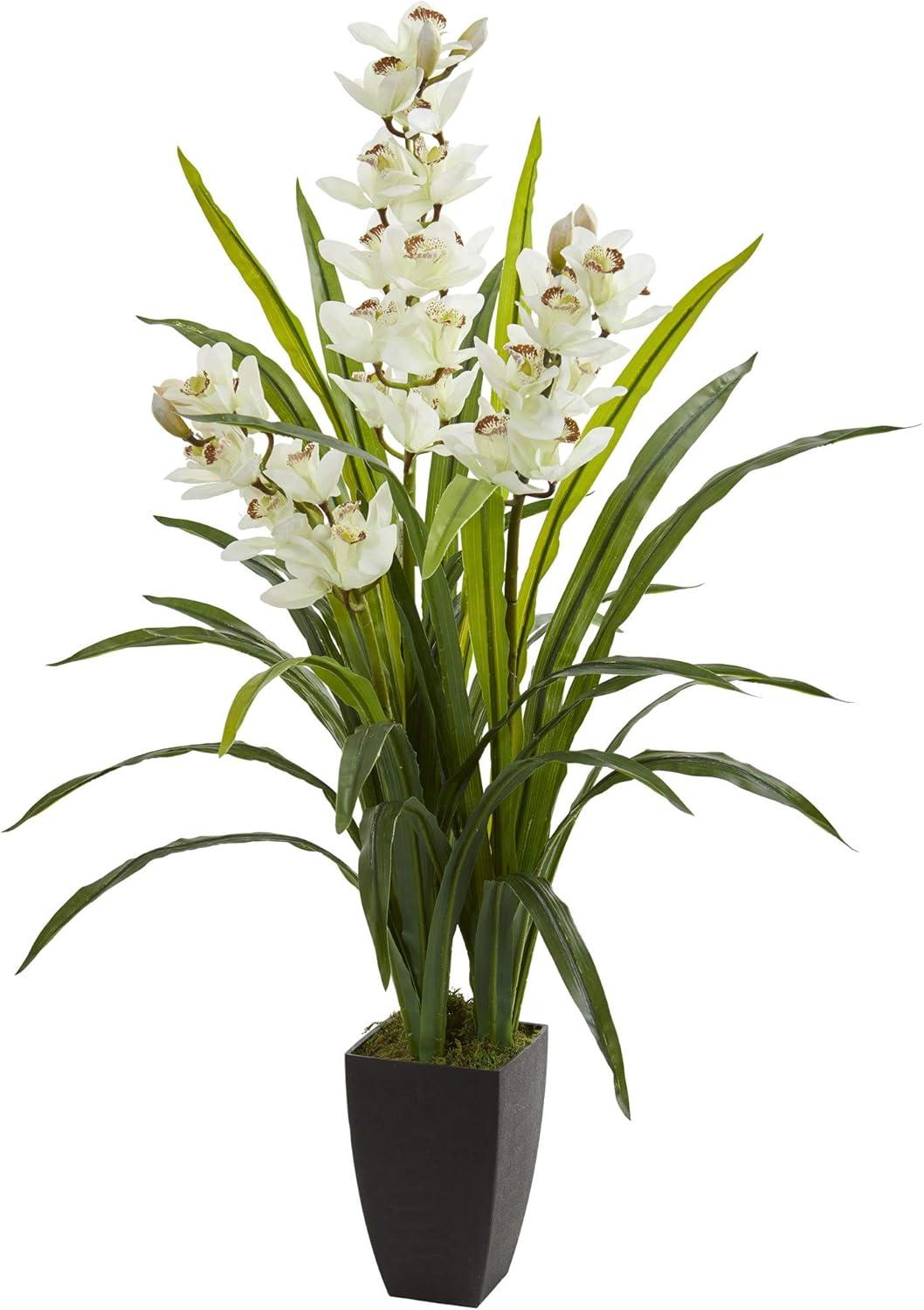 Nearly Natural 45-in Cymbidium Orchid Artificial Plant