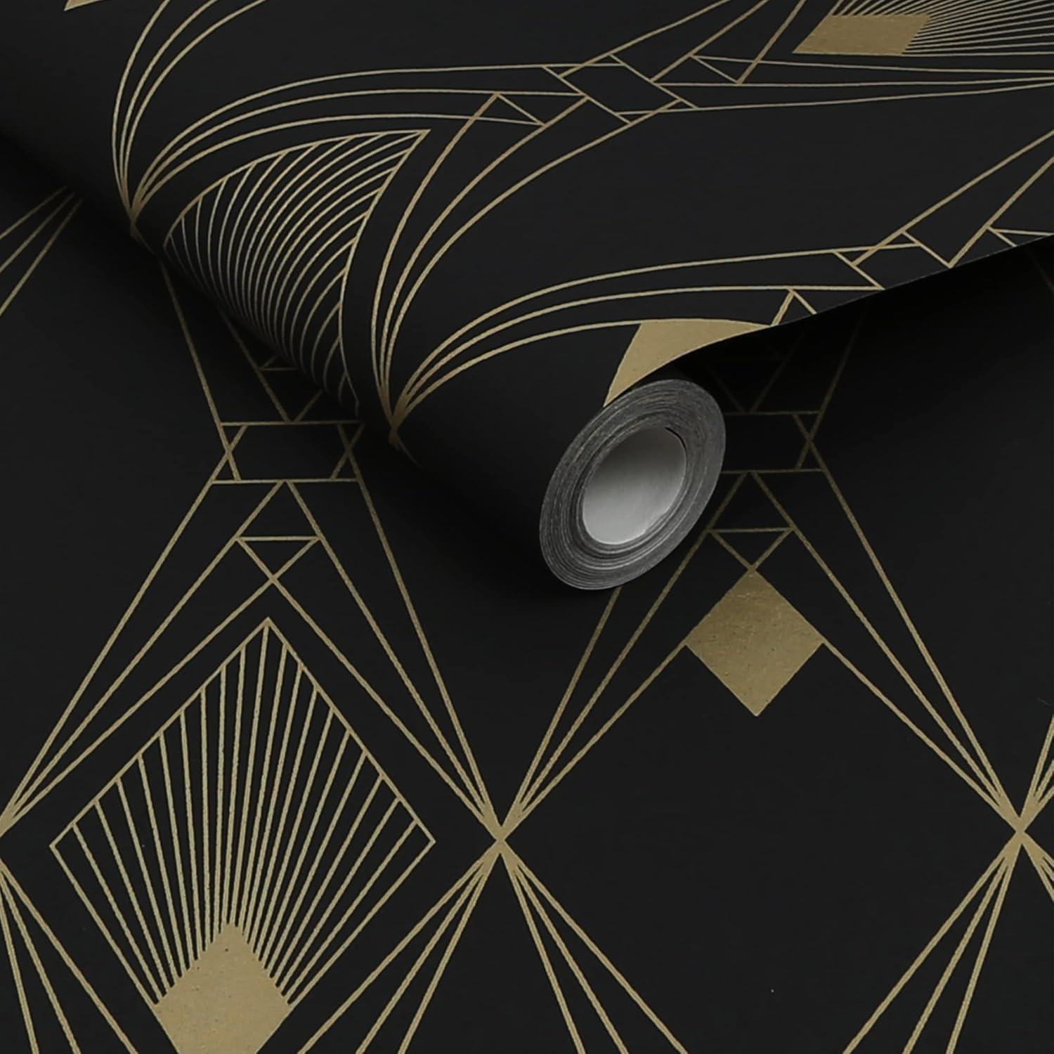 NEXT Deco Geometric Black Wallpaper