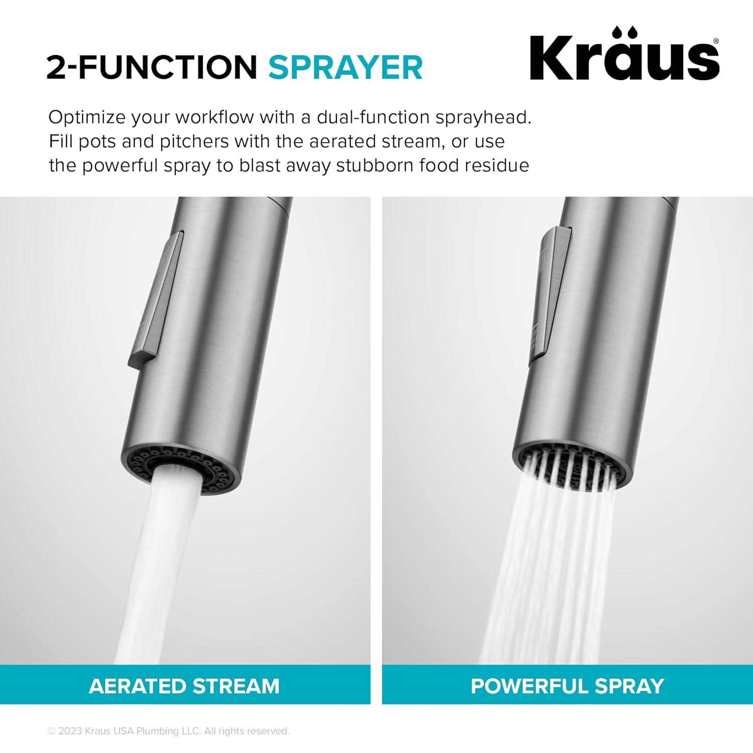 KRAUS Oletto Touchless Sensor Pull-Down Single Handle Kitchen Faucet