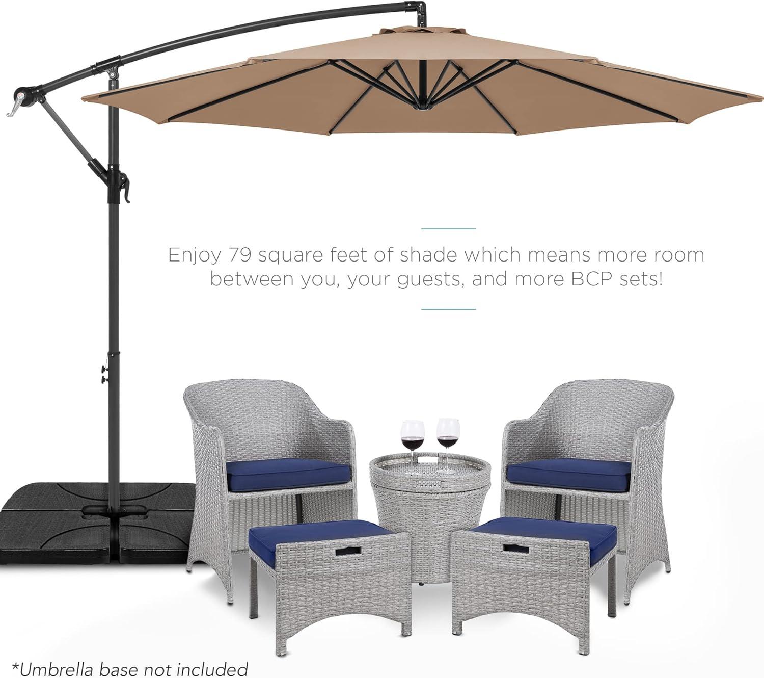 Best Choice Products 10ft Offset Hanging Outdoor Market Patio Umbrella w/ Easy Tilt Adjustment