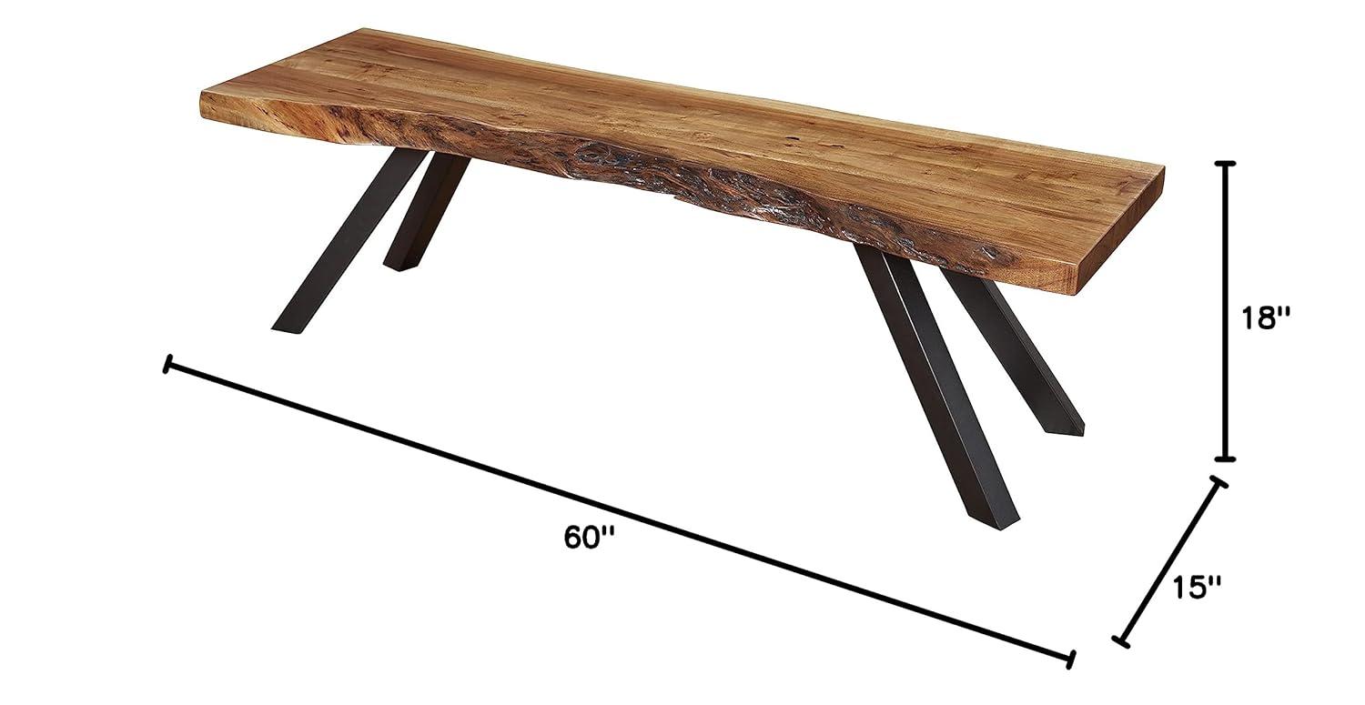 Modus Reese Solid Wood Dining Bench in Natural Acacia