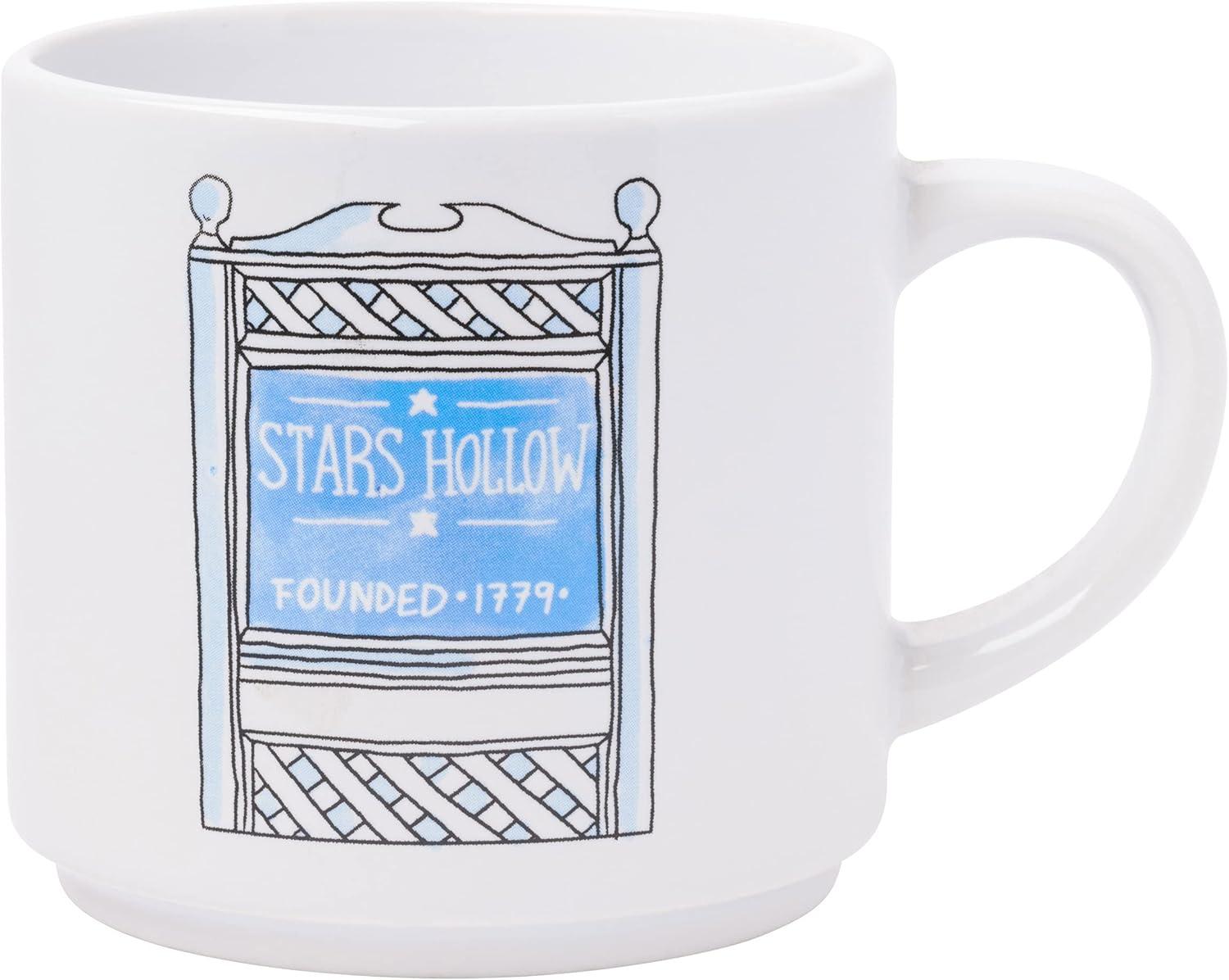 Silver Buffalo Gilmore Girls Locations 4Pc Ceramic Mug Stack, 10 Ounces