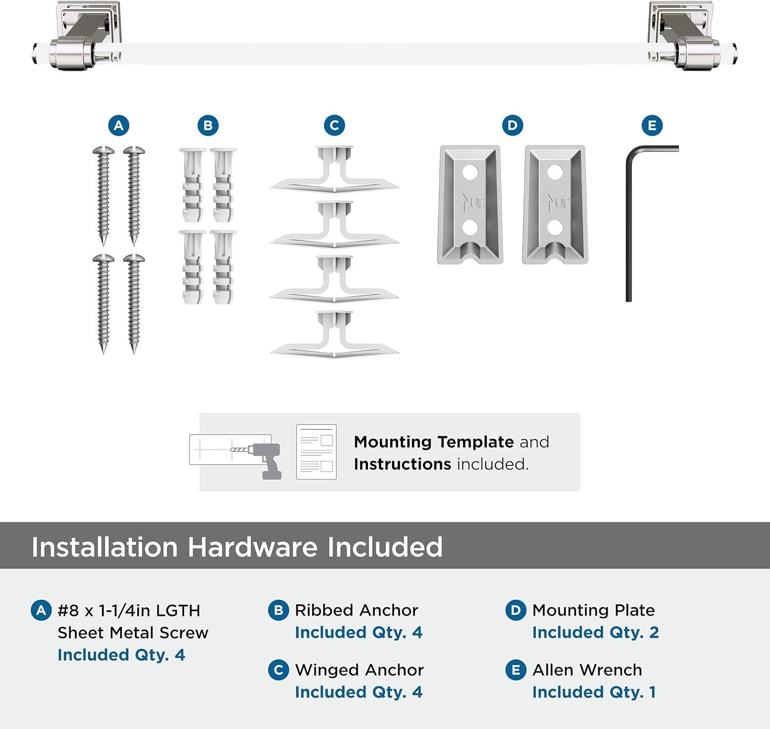 Glacio Clear/Polished Nickel Towel Bar