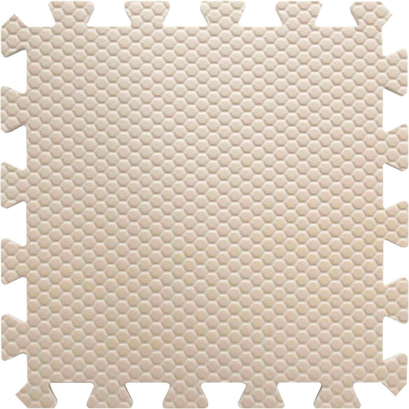 16pcs Interlocking Printed Wood Grain EVA Foam Mats Protective Floor Tiles Exercise Play Mat for Kids Room Parlor Bedroom Home 11.8" x 11.8" (Wood Grain Yellow)
