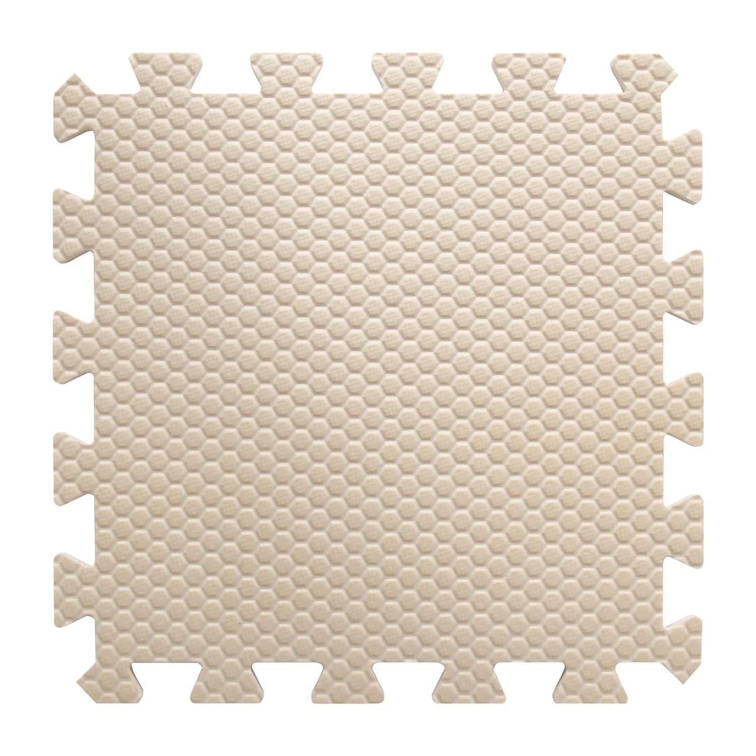 16pcs Interlocking Printed Wood Grain EVA Foam Mats Protective Floor Tiles Exercise Play Mat for Kids Room Parlor Bedroom Home 11.8" x 11.8" (Wood Grain Yellow)