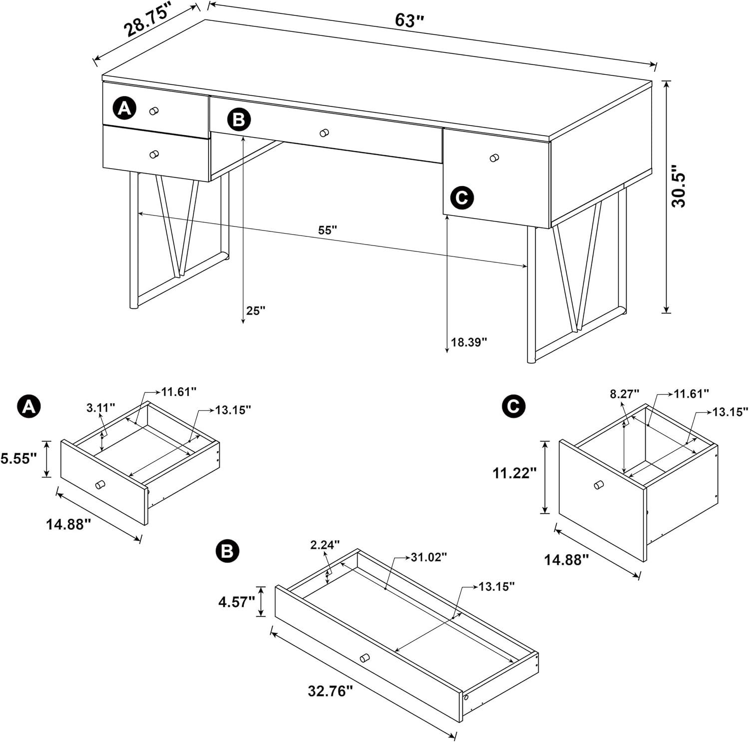 Coaster Analiese Farmhouse Wood 4-Drawer Writing Desk in Nutmeg