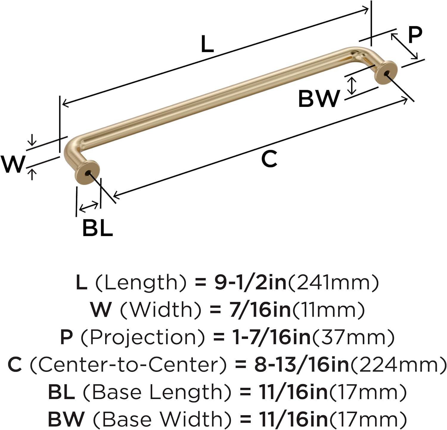 Golden Champagne 8-13/16 inch Modern Cabinet Pull