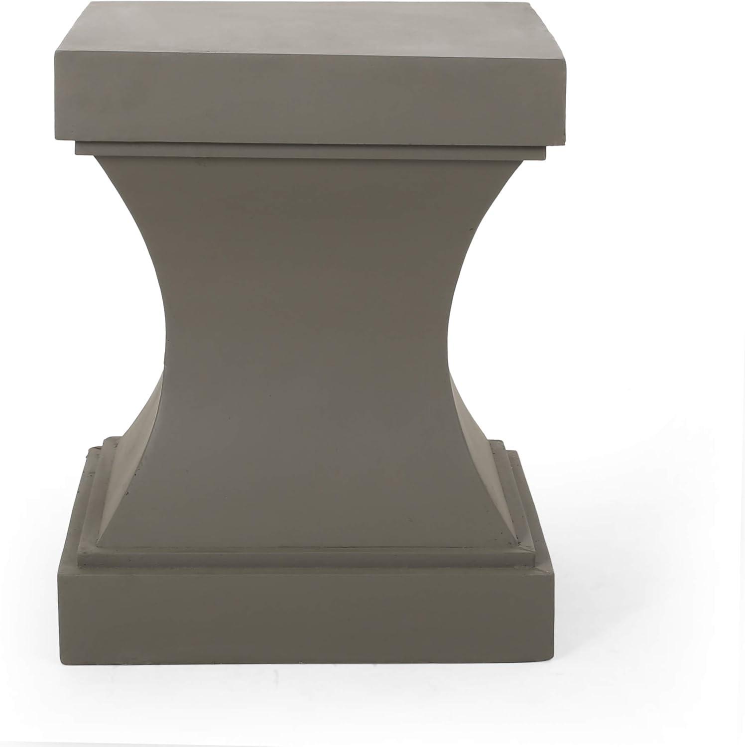 Light Gray Modern Lightweight Concrete Outdoor Side Table