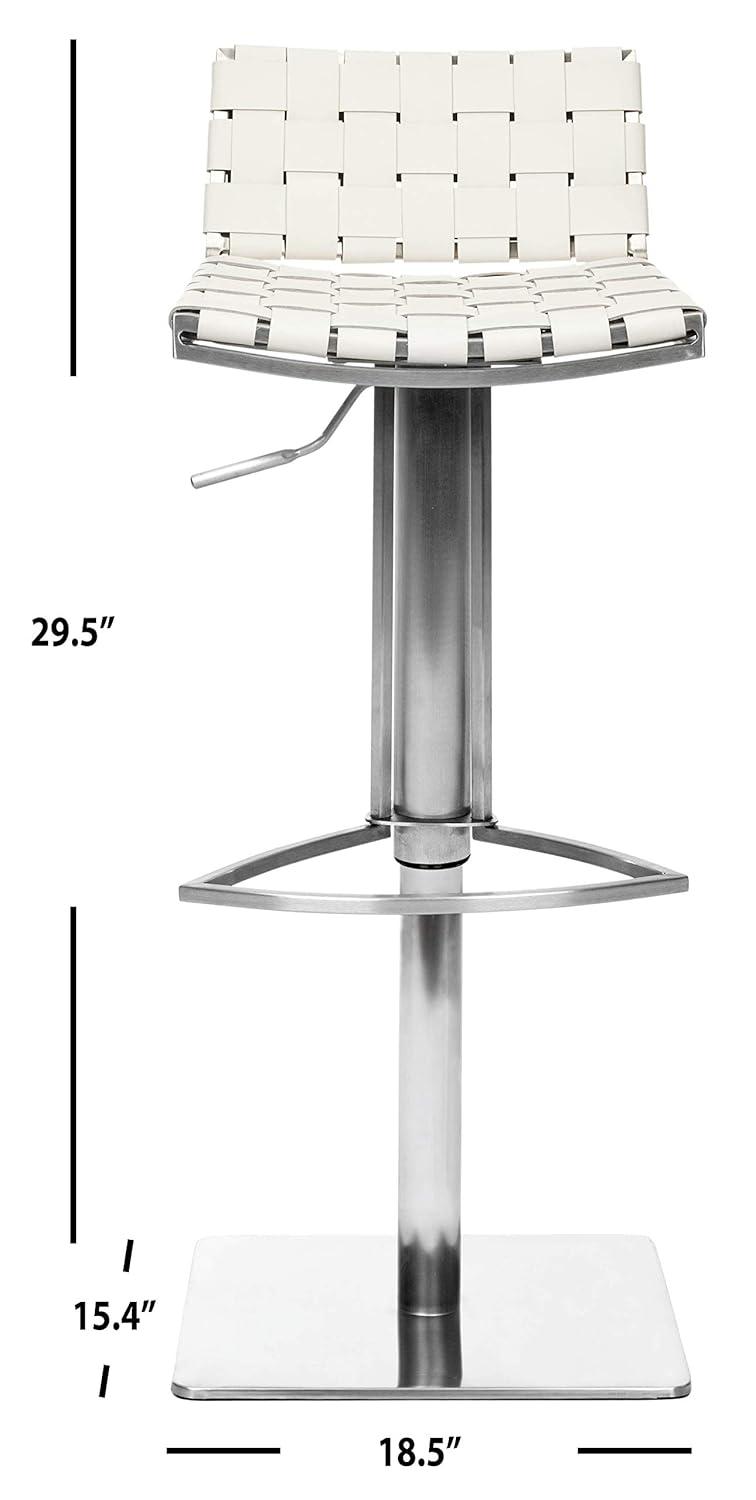 Mitchell Gas Lift Swivel Bar Stool - FOX3001 - White - Safavieh Couture