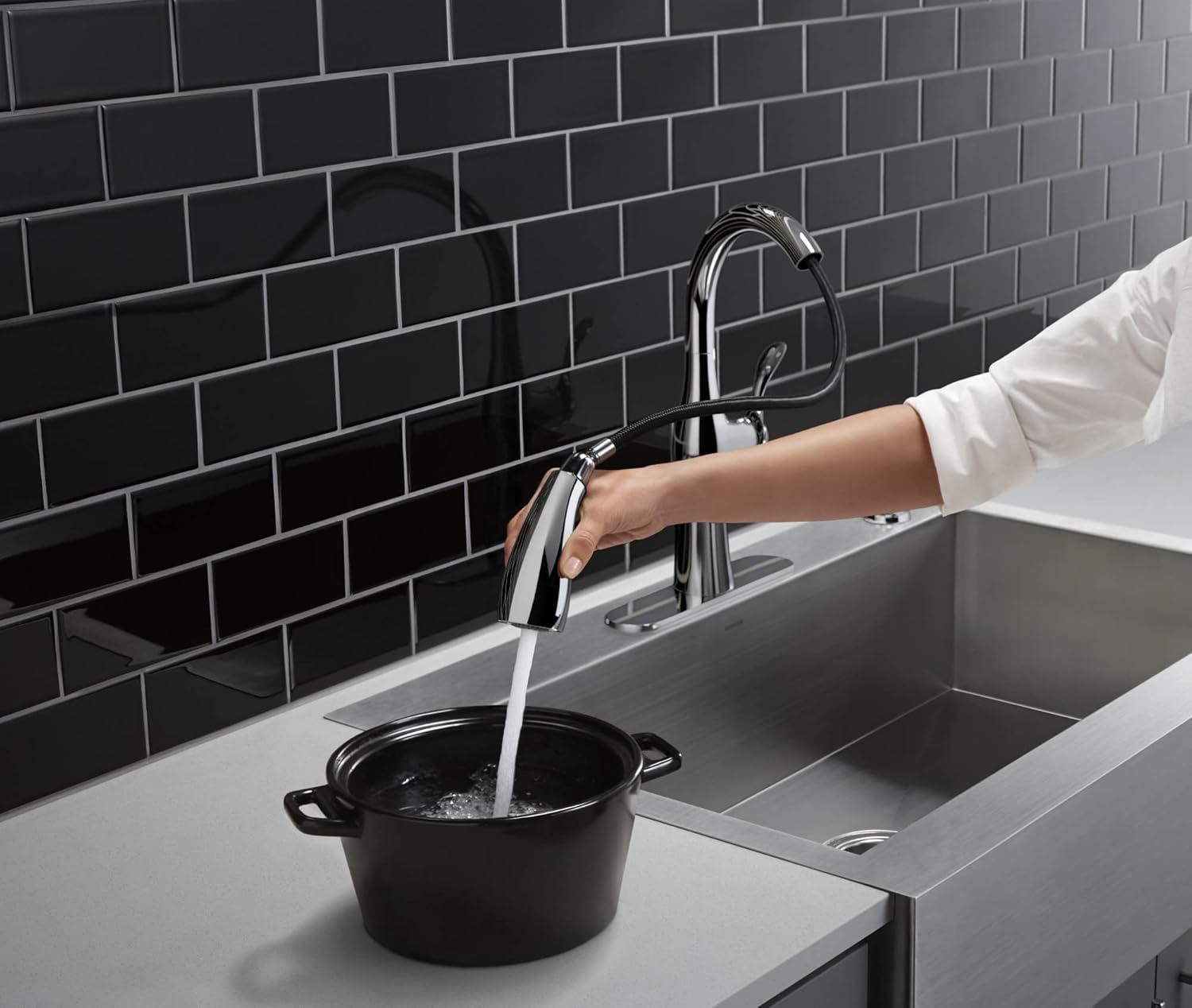 Kohler Alma 1.5 GPM Kitchen Faucet with Pull Down Sprayer & Soap Dispenser, Vibrant Stainless