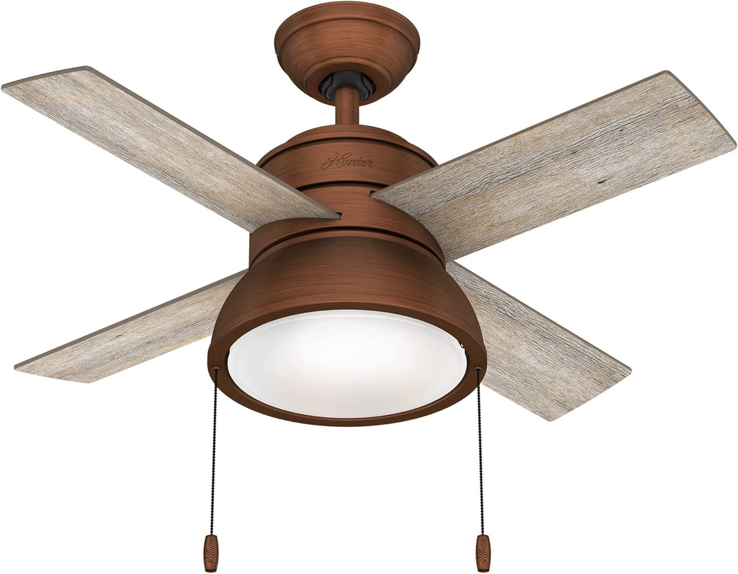 36" Loki 4 - Blade Standard Ceiling Fan with Light Kit Included