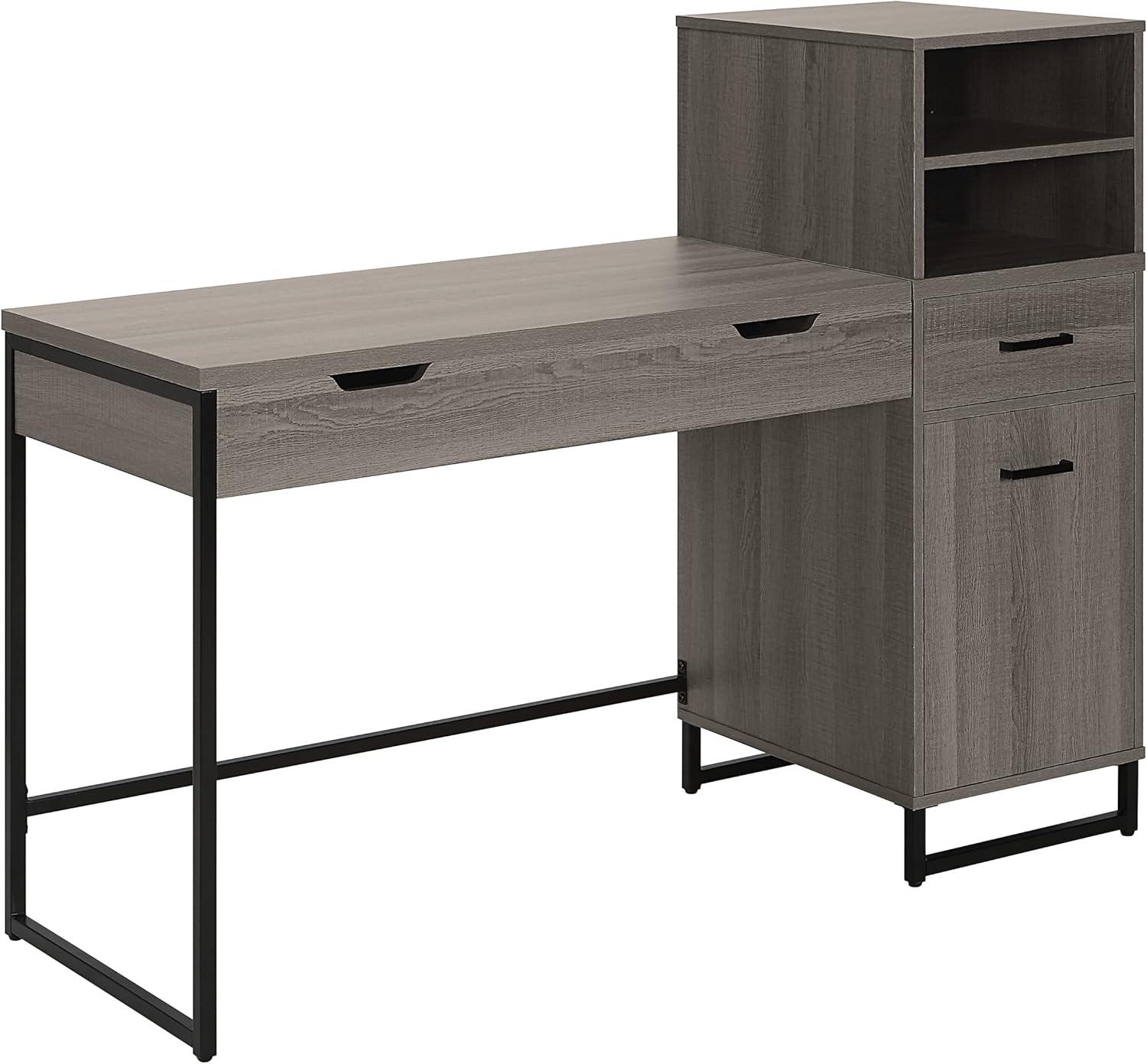 Hagney Lane Worksmart Sit-To-Stand Desk in Farm Oak Engineered Wood