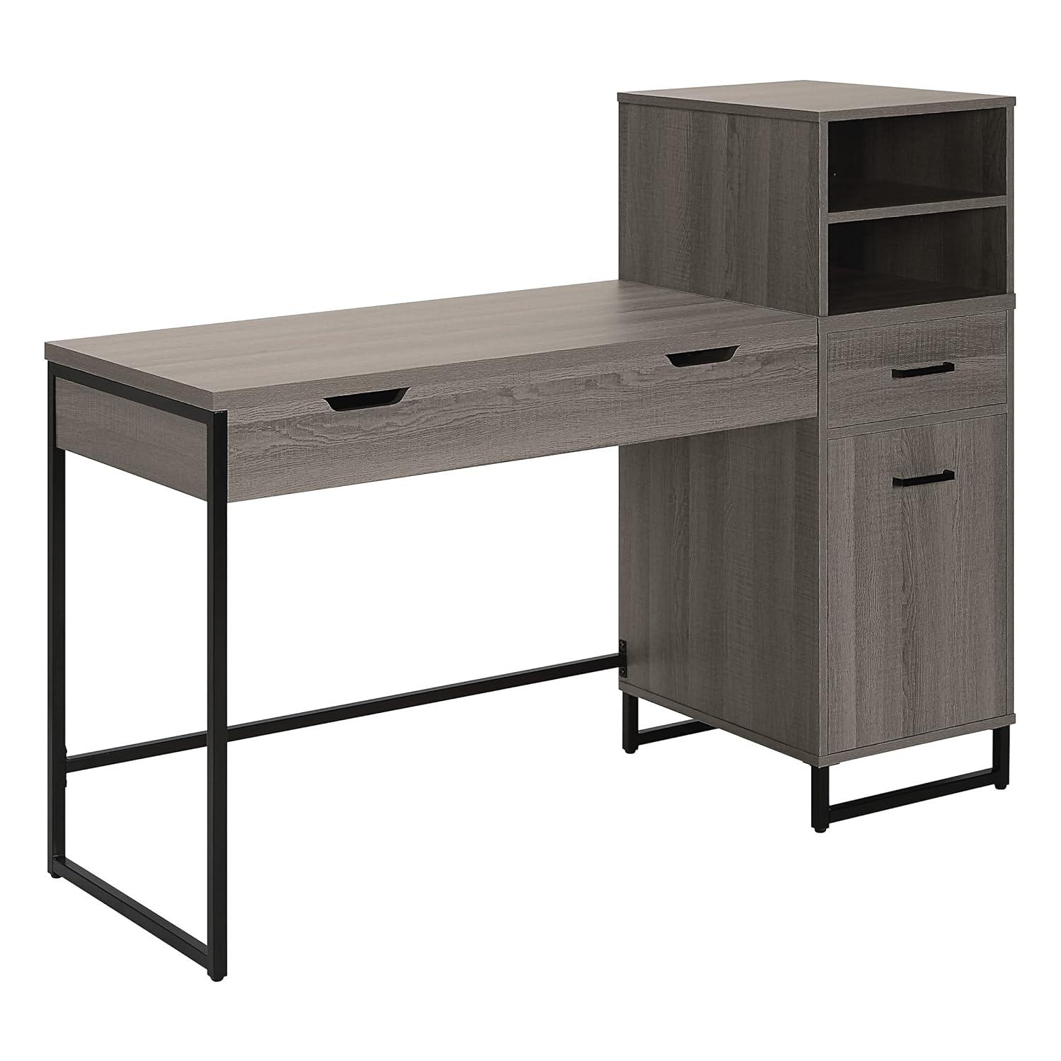 Hagney Lane Worksmart Sit-To-Stand Desk in Farm Oak Engineered Wood