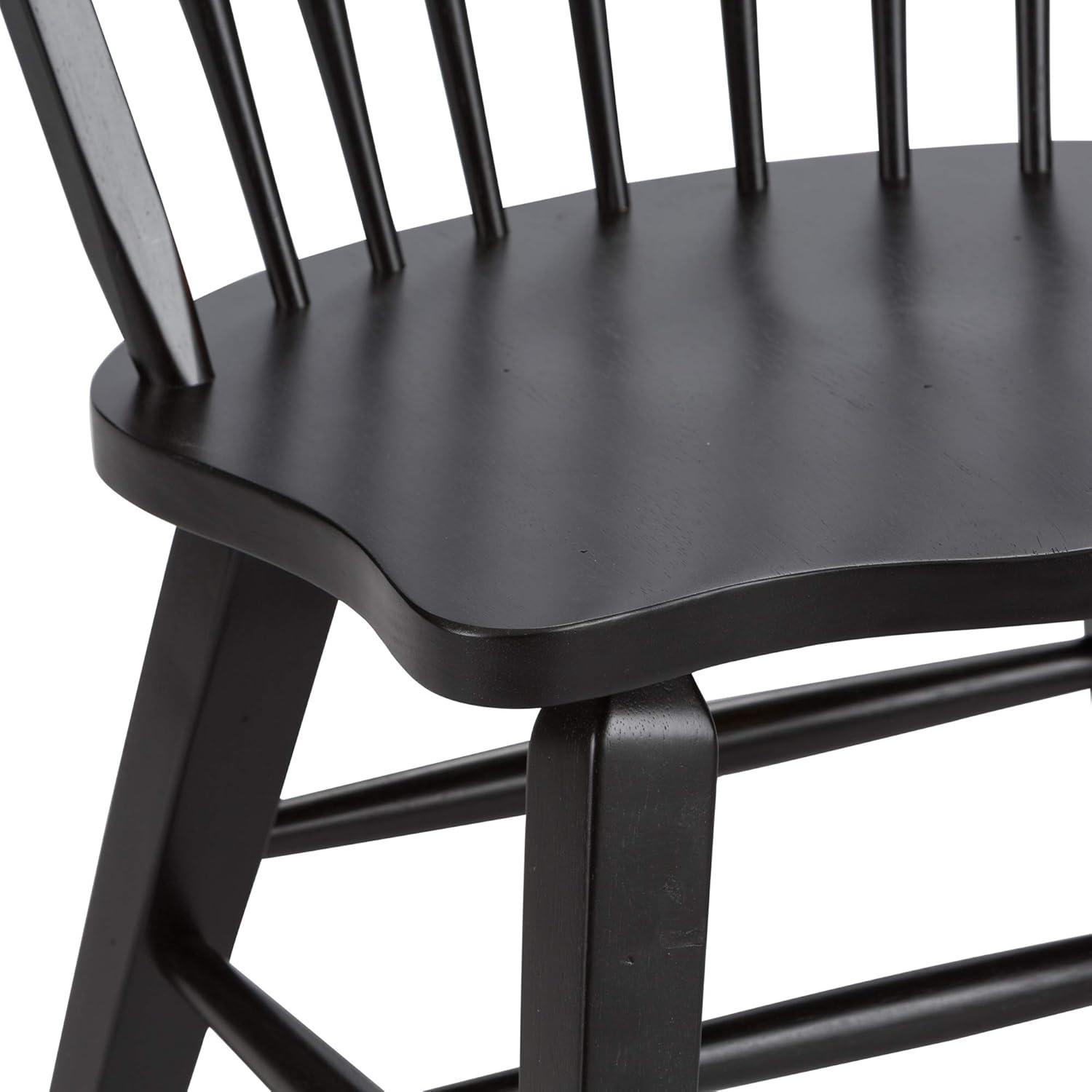 Black Wood Windsor Slat Back Side Chair