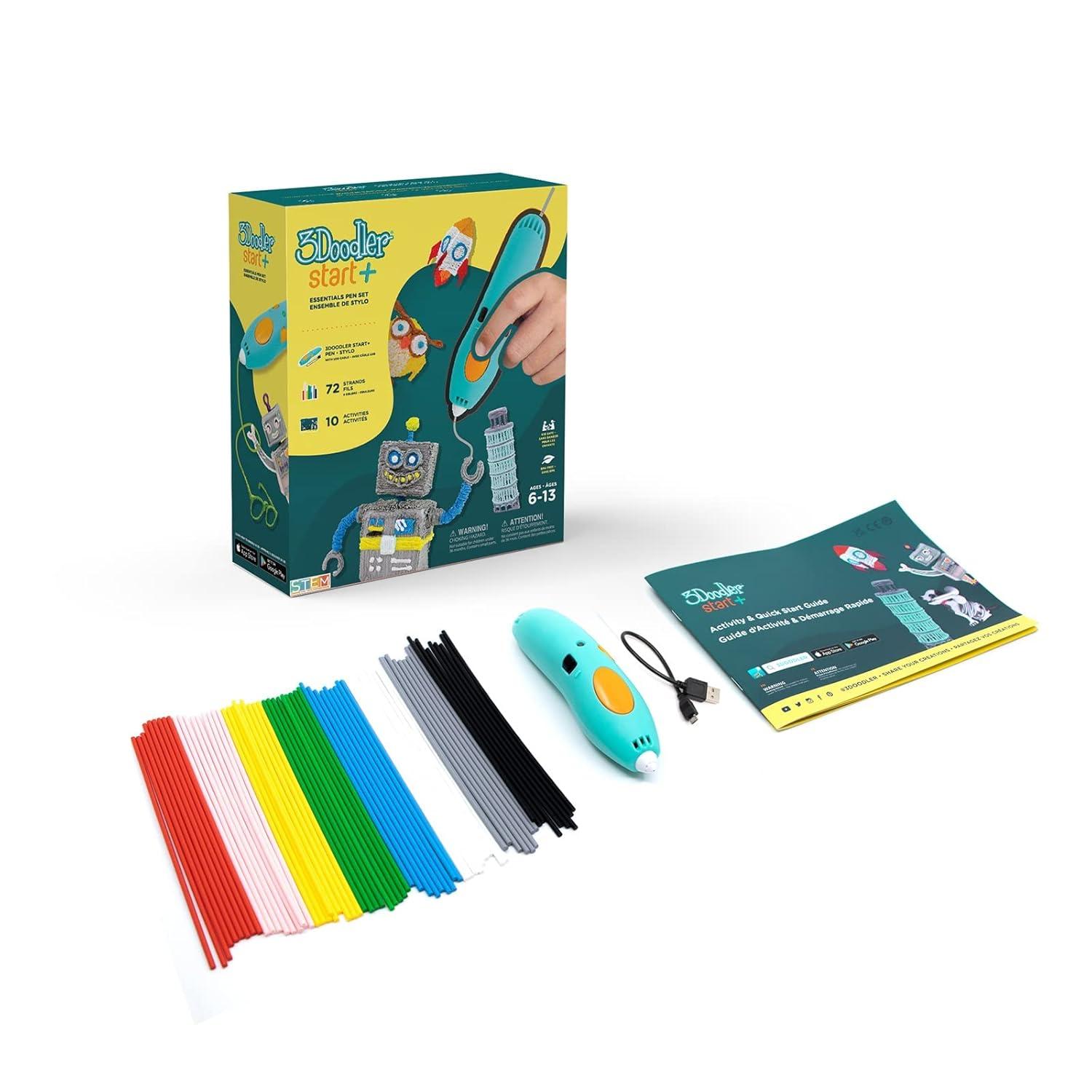 3Doodler Start+ Essentials (2021) 3D Pen Set for Kids, Easy to Use, Learn from Home Art Activity Set, Educational STEM Toy for Boys & Girls Ages 6+