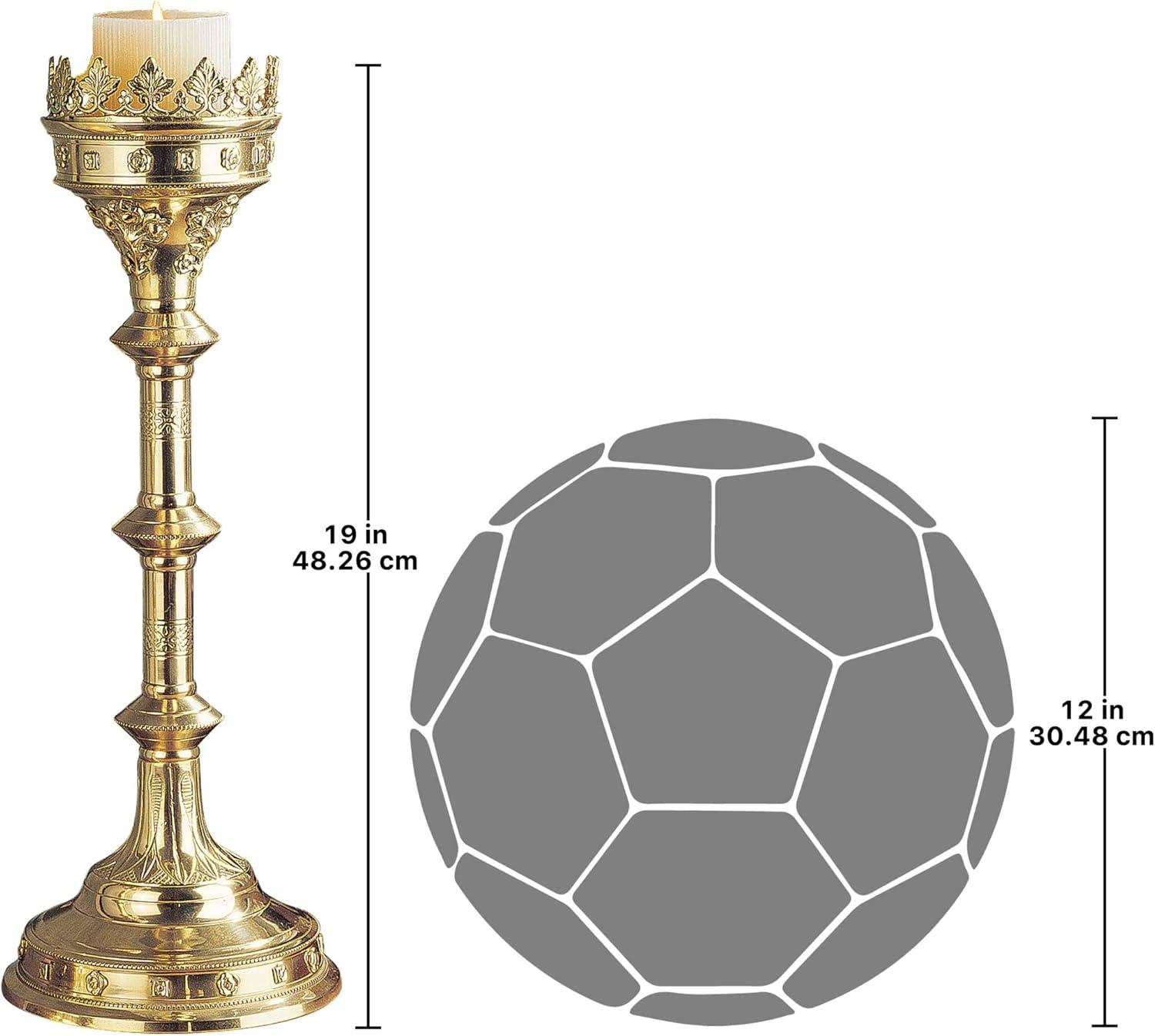 Chartres Cathedral Inspired Grande Brass Candlestick 20"