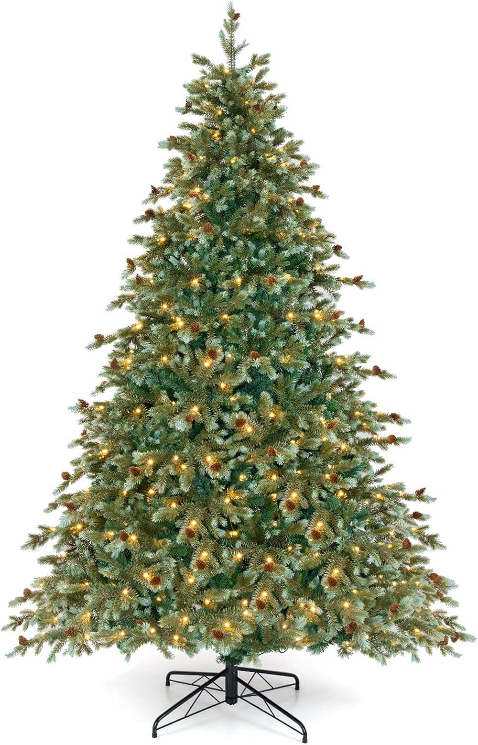 7 Ft Artificial Christmas Tree With 846 Branch Tips 340 Warm White Led Lights