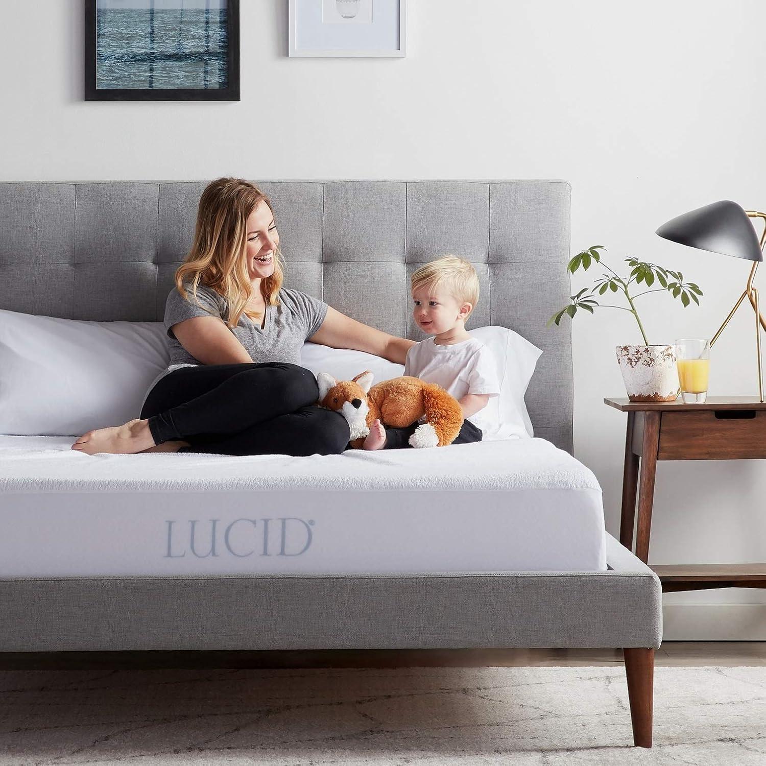 Lucid Premium Waterproof Fitted Mattress Protector, Twin XL