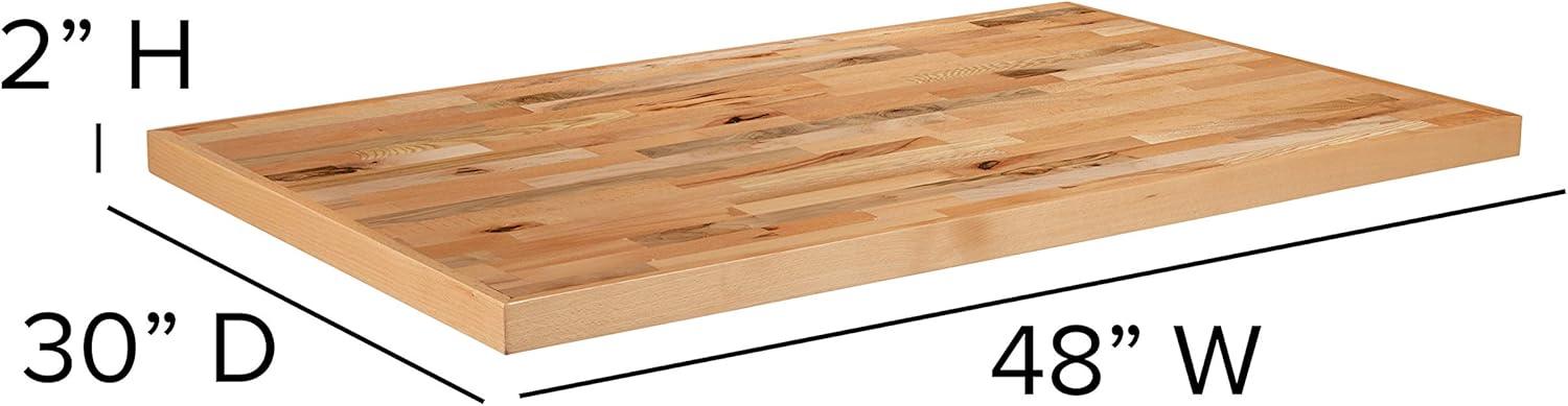 Flash Furniture Mayfair Rectangle Butcher Block Style Table Top - Restaurant Table Top