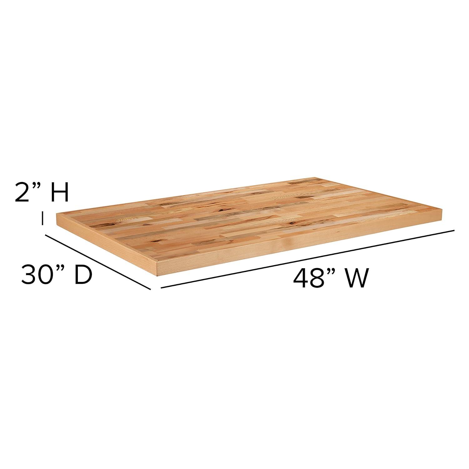 Flash Furniture Mayfair Rectangle Butcher Block Style Table Top - Restaurant Table Top