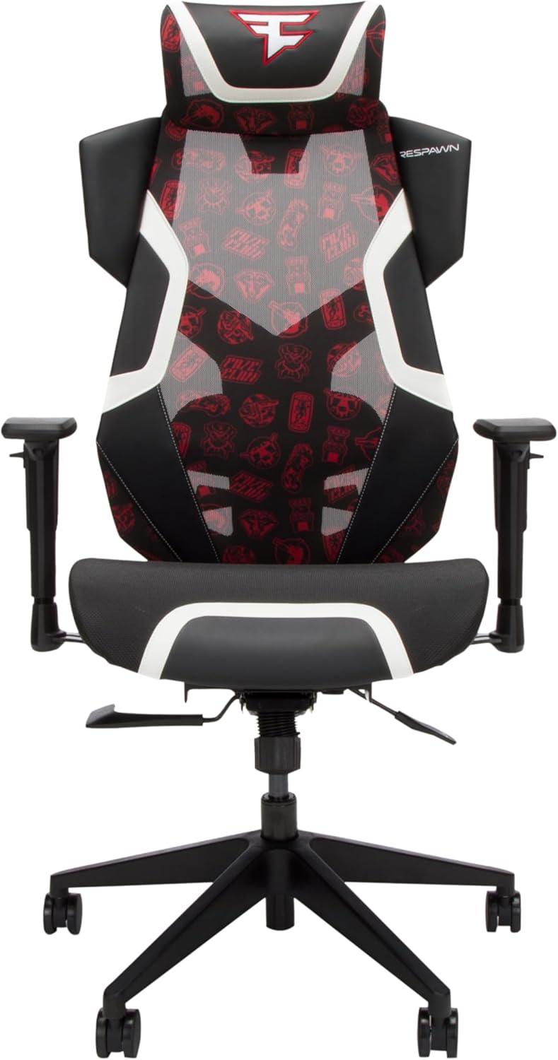 Respawn RESPAWN FLEXX Mesh Gaming Chair With Lumbar Support, Ergonomic Gaming Chair with Recline/Tilt Tension Controls, Adjustable Arms, 300lb Max Weight With Wheels for Computer/Desk/Office