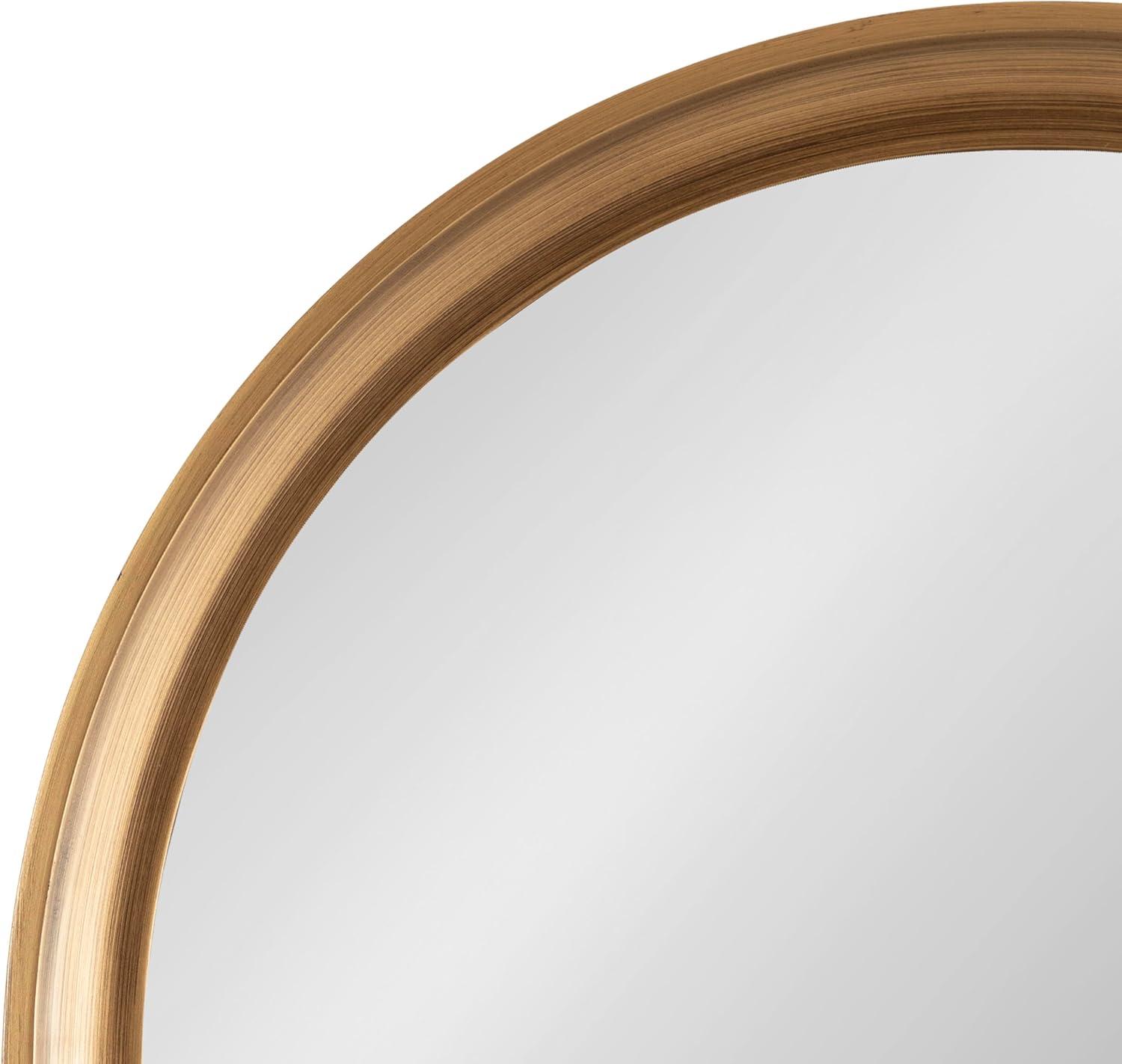 Kate and Laurel Hatherleigh Vintage Arched Wooden Wall Mirror, 24 x 36, Antique Gold, Decorative Arch Mirror for Use as Vanity Bathroom Mirror or Fireplace Mantel Mirror