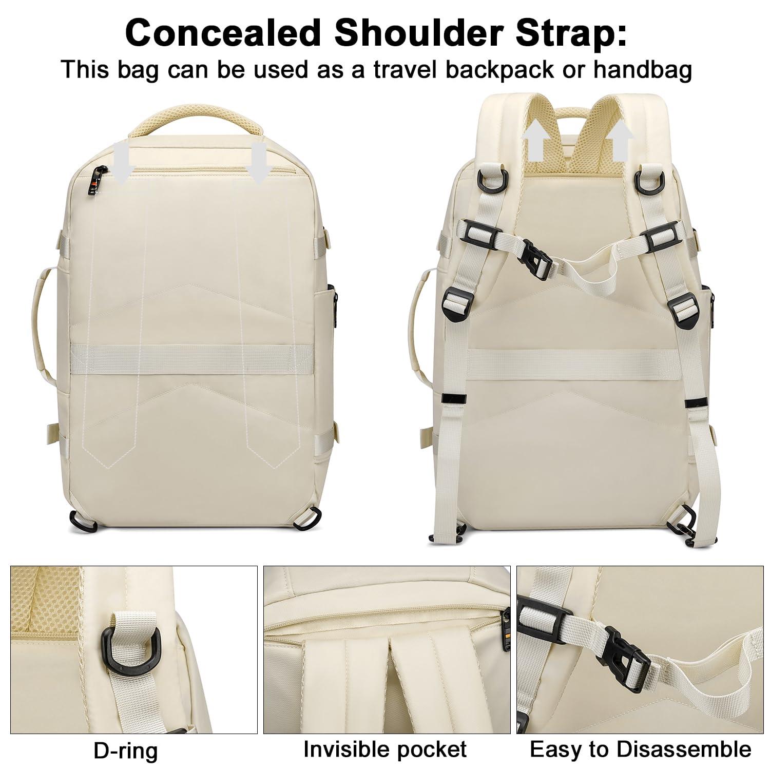 Asenlin 40L Travel Backpack for Women Men，17 Inch Laptop Backpack Flight Approved Luggage Carry On Water Resistant Computer Backpack for Weekender Overnight Large Daypack Black