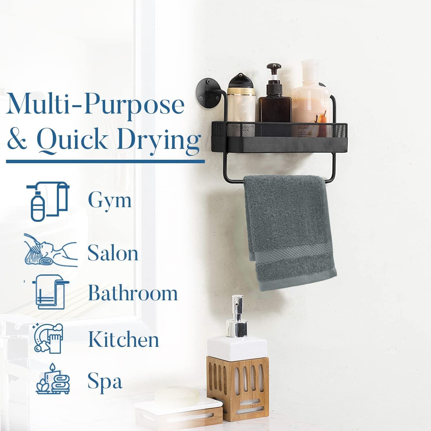 White Classic Luxury 100% Cotton Washcloths Set of 12 - 13x13" Gray