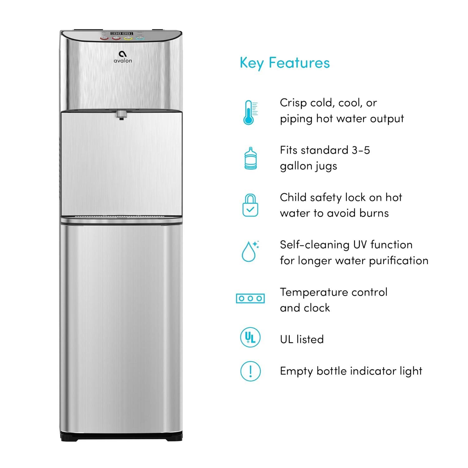 Avalon Avalon Stainless Steel Free Standing Bottom Loading Electric Water Dispenser