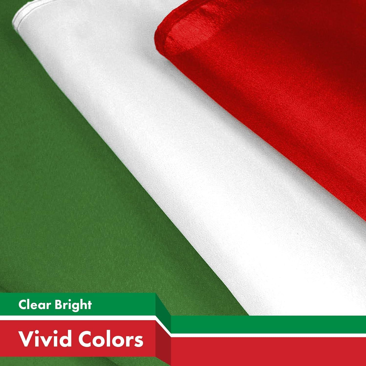 G128 - Bandera Italiana de 3x5 Pies Impresa con Ojales de Latón en Material de Poliéster 150D