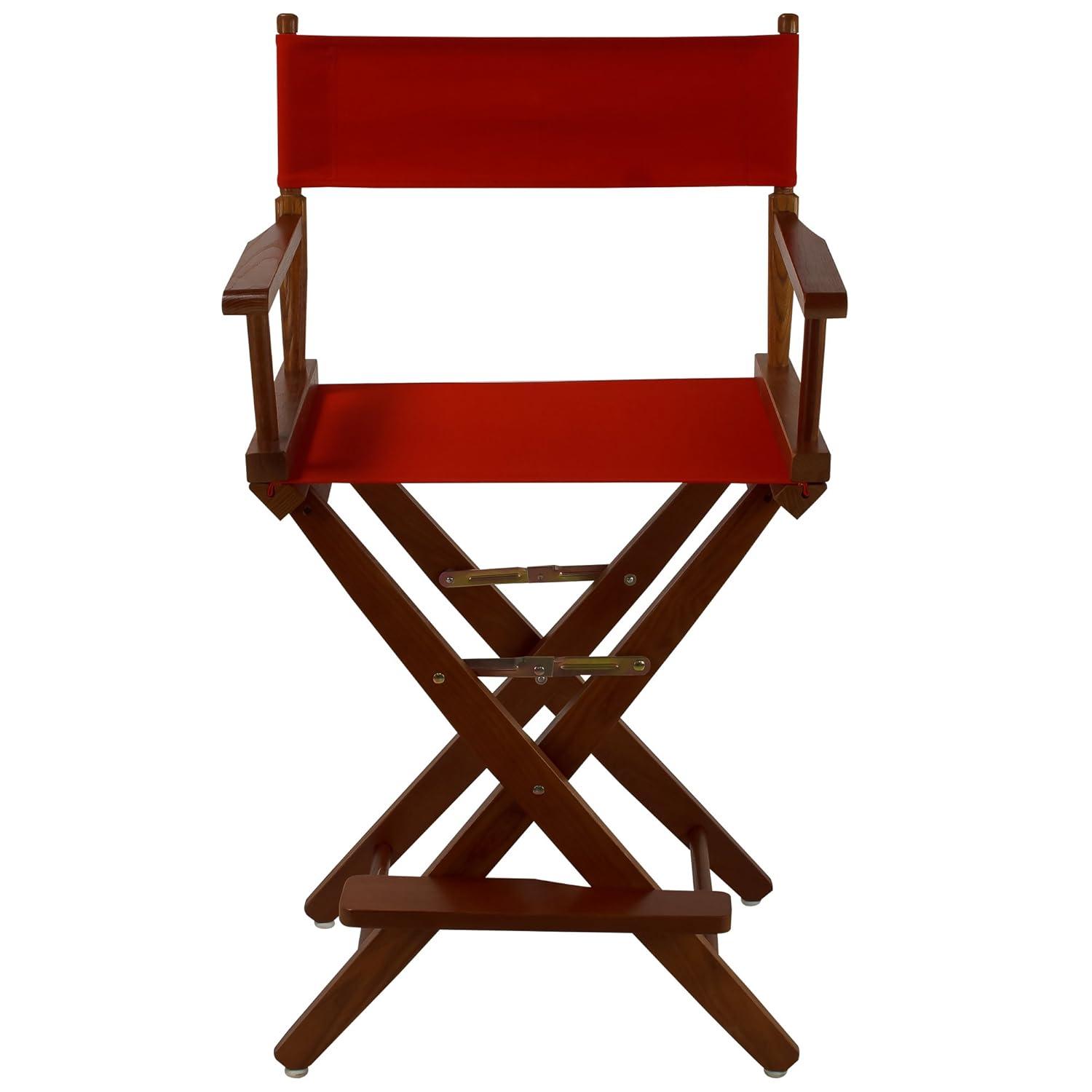 Extra-Wide Premium 24 in. Oak Counter Height Directors Chair